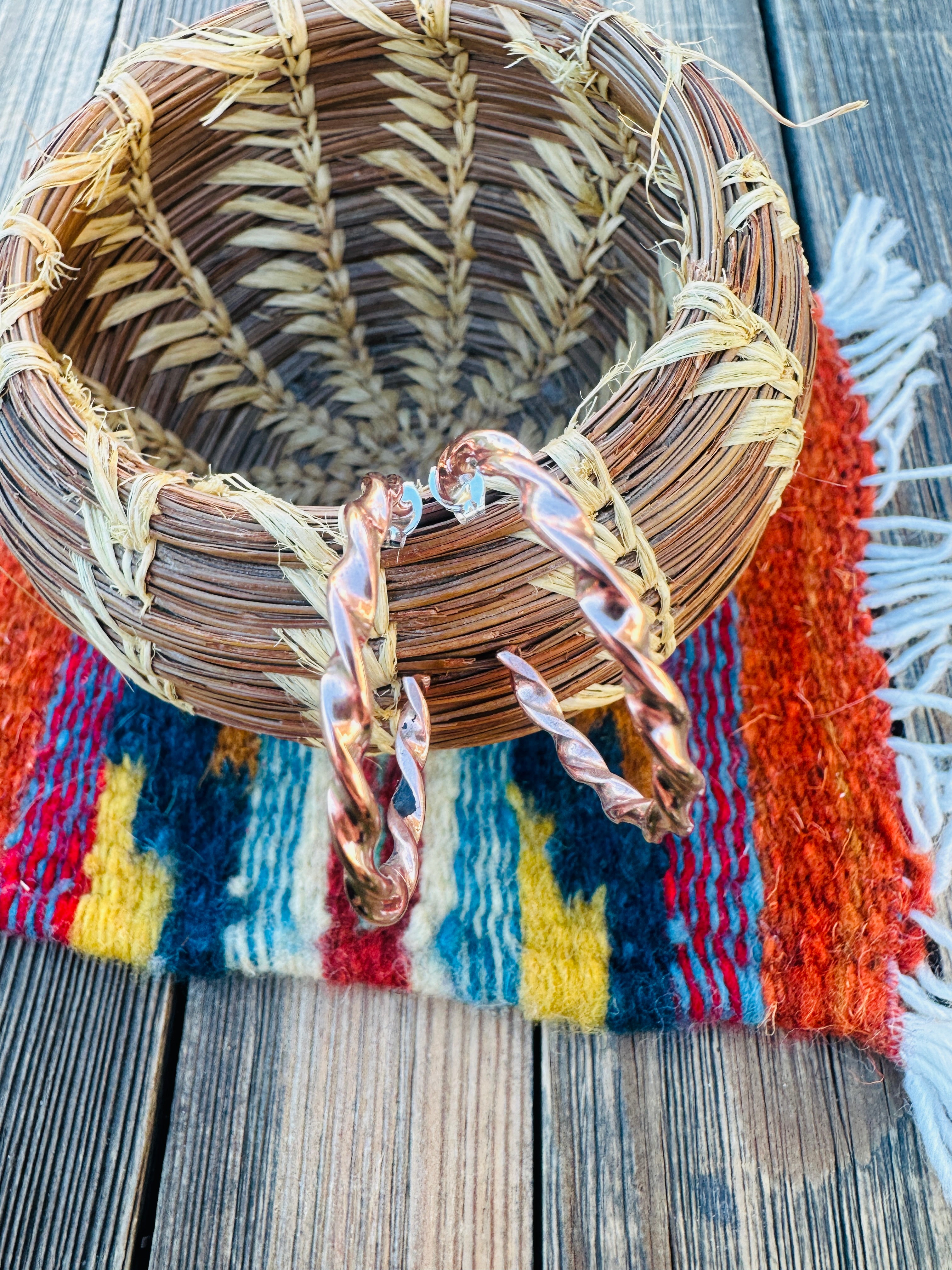 Handcrafted Copper Hoop Earrings
