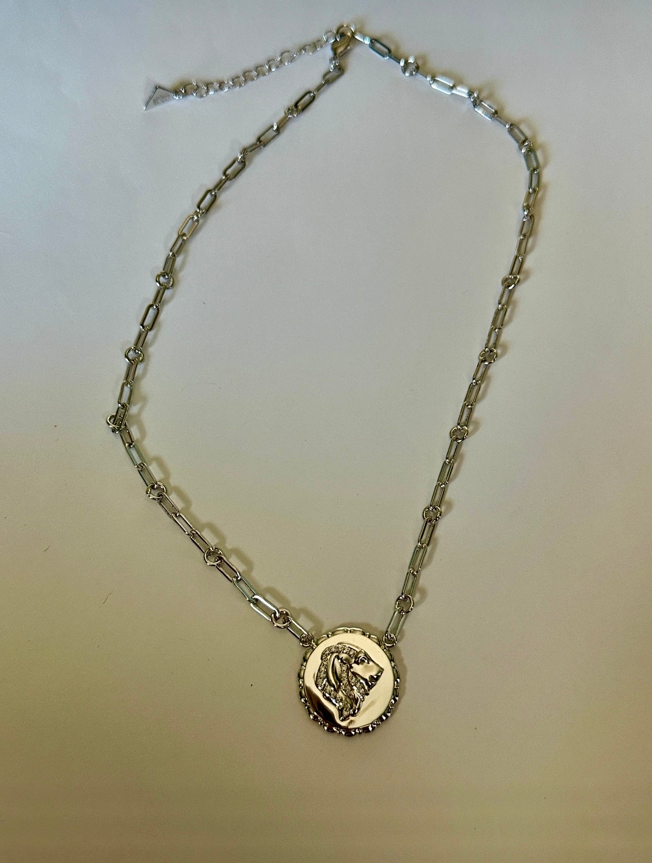 Bold CZ Zodiac Link Leo Necklace