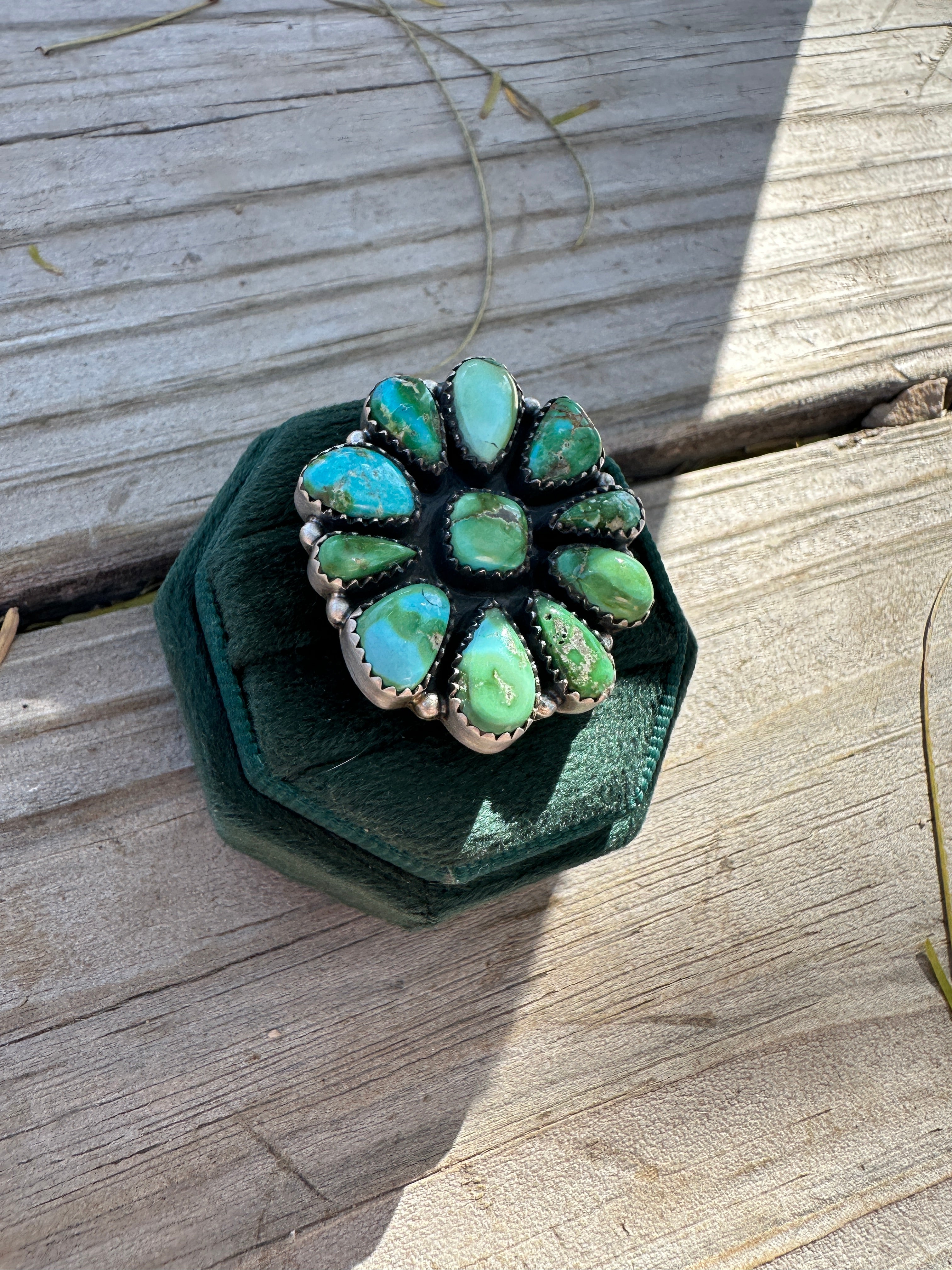 Handmade Sonoran Mountain Turquoise & Sterling Adjustable Ring