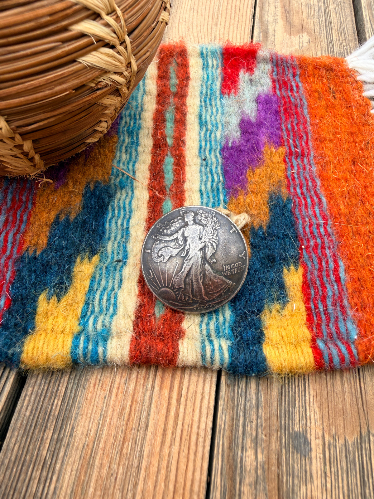 Old Pawn Handcrafted Liberty Half Dollar Button