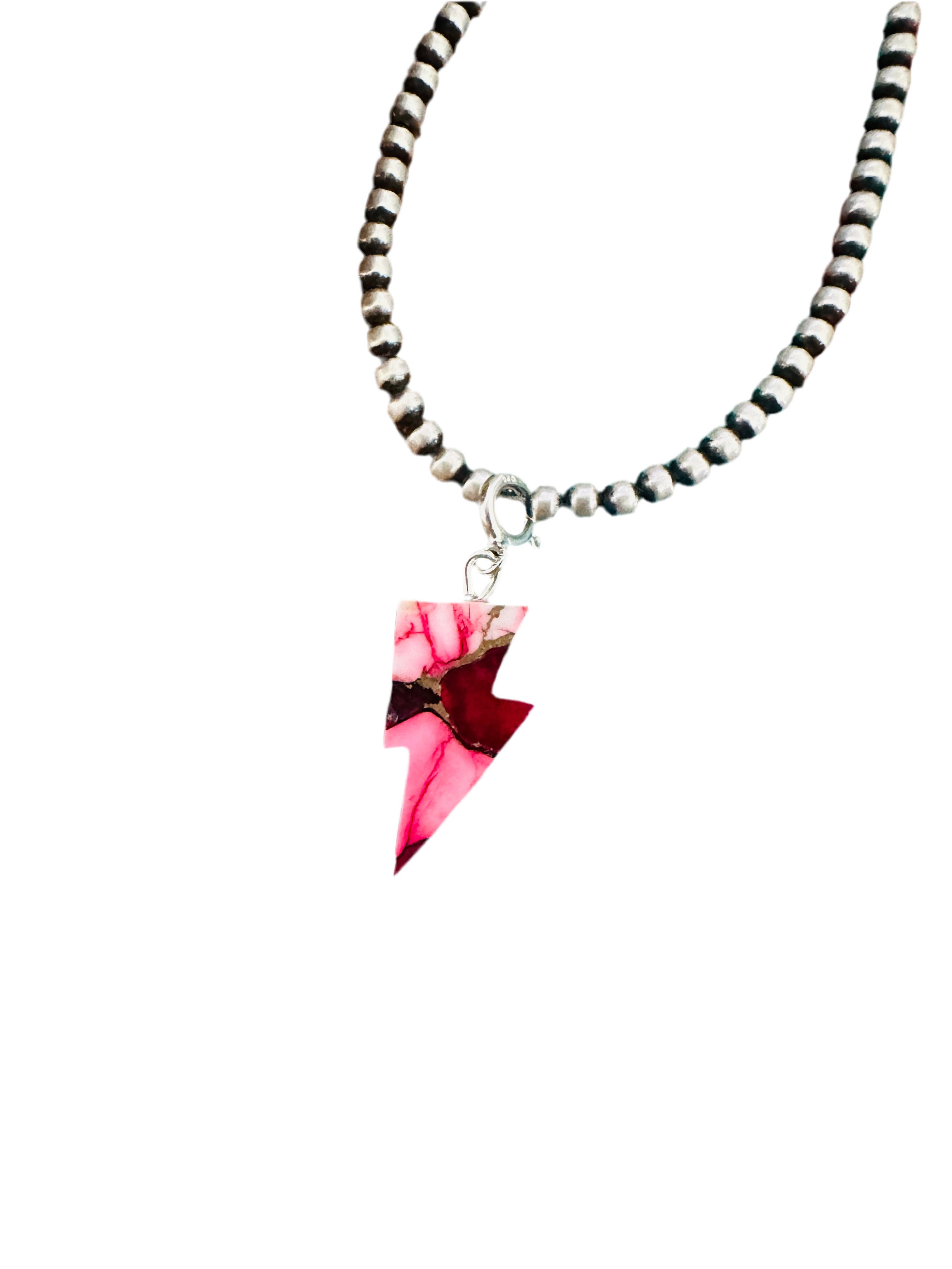 Handcrafted & Hand Carved Rose Dahlia Lightning Bolt Charm