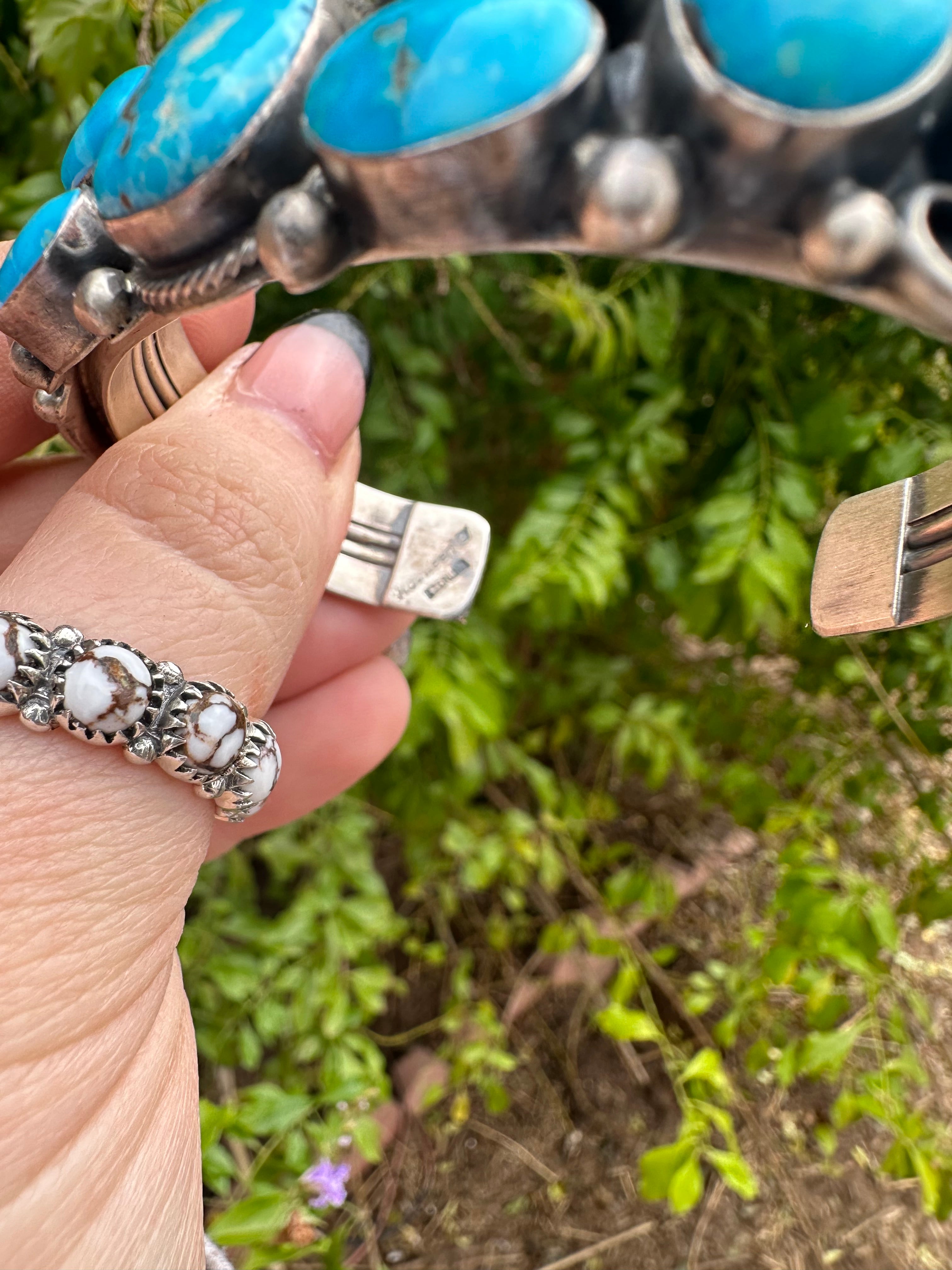 Beautiful Kathleen Livingston Handcrafted Sterling Turquoise Bracelet Cuff Signed