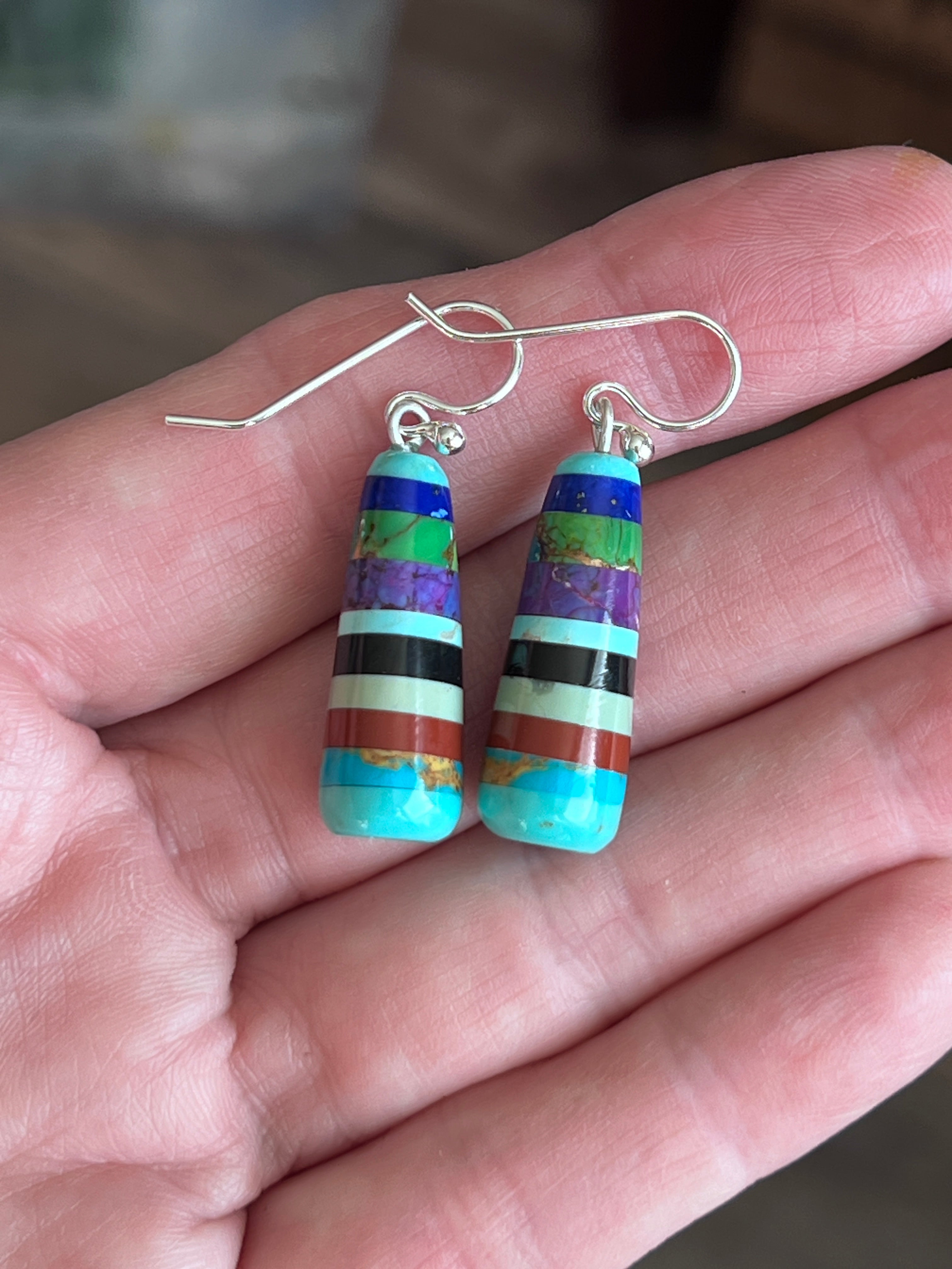 Santo Domingo Layered Multistone Earrings by Ronald Chavez, Stacked Gems #8