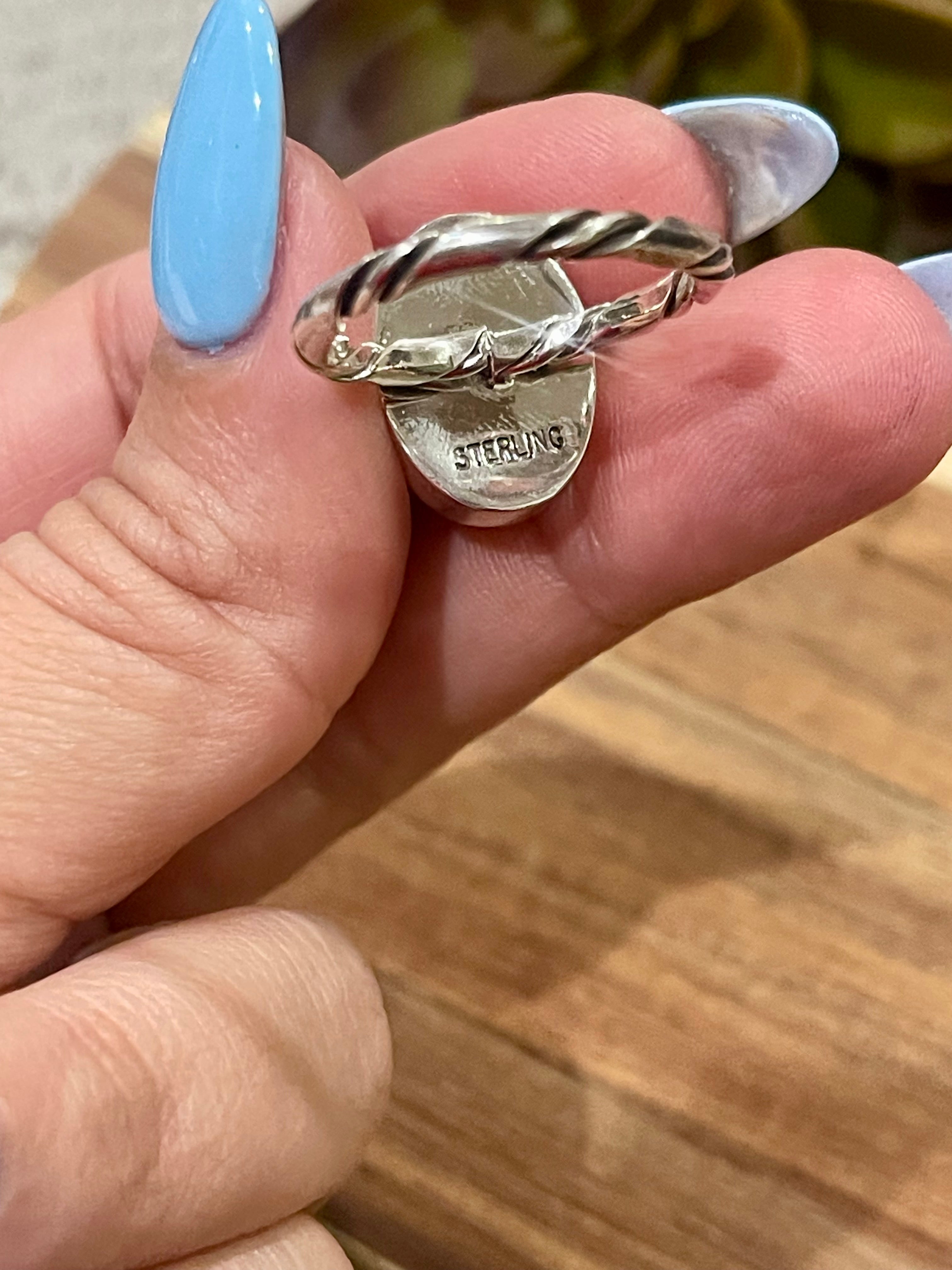 Navajo Turquoise & Sterling Silver Ring Size 7.25