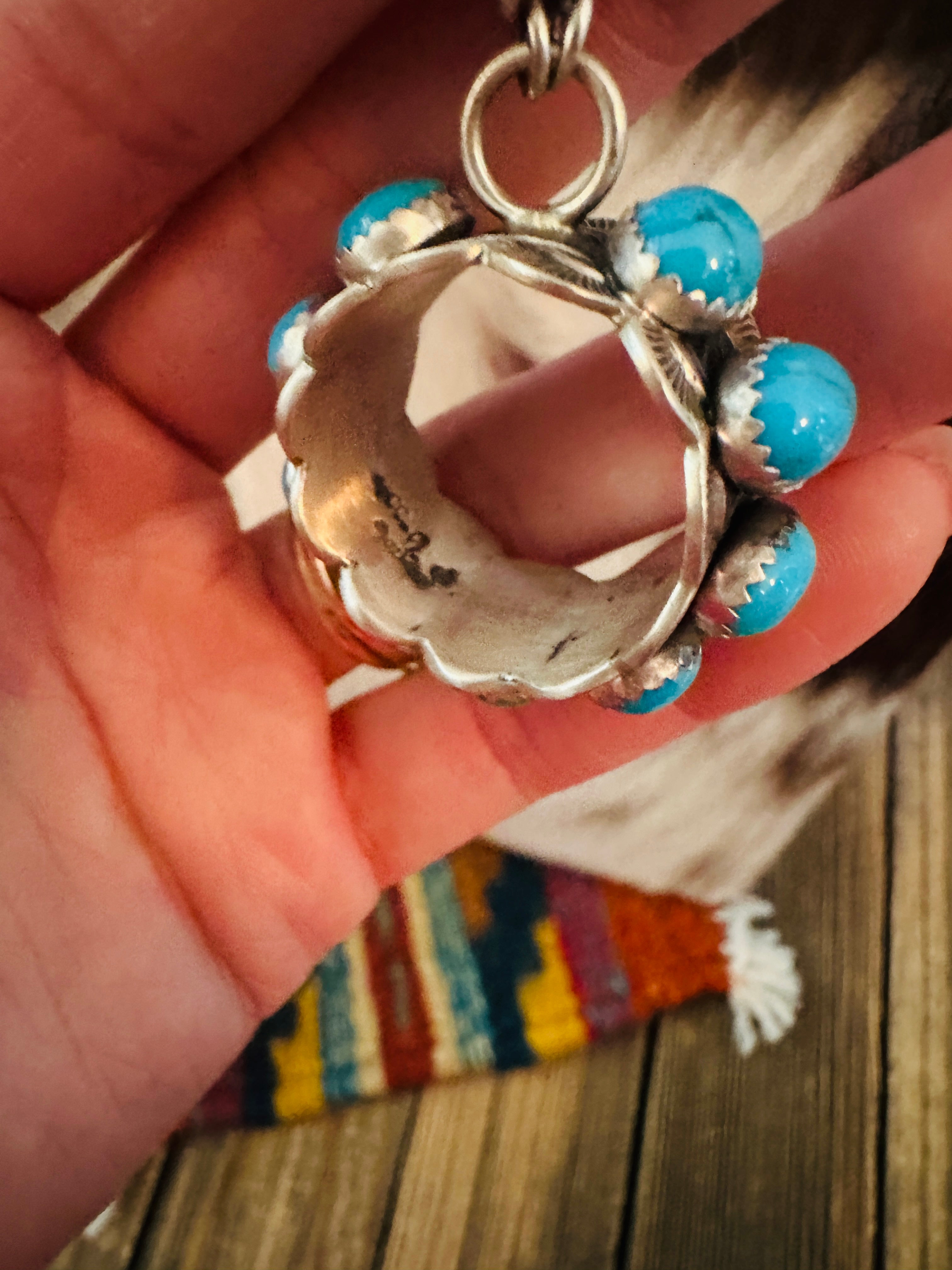 Handcrafted Turquoise & Sterling Silver Ring Necklace by Patrick Yazzie
