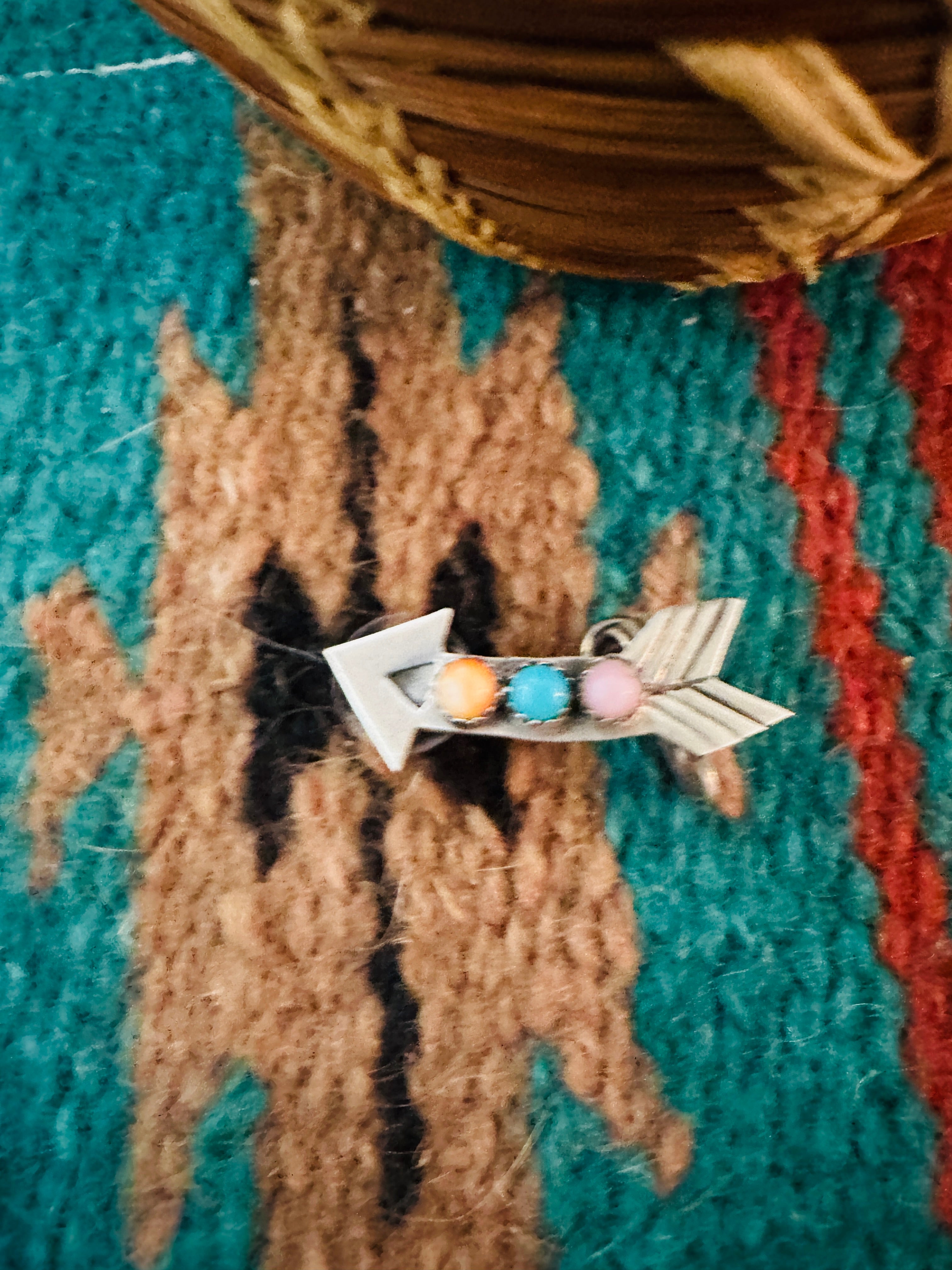 Handcrafted Multi Stone & Sterling Silver Arrow Earring