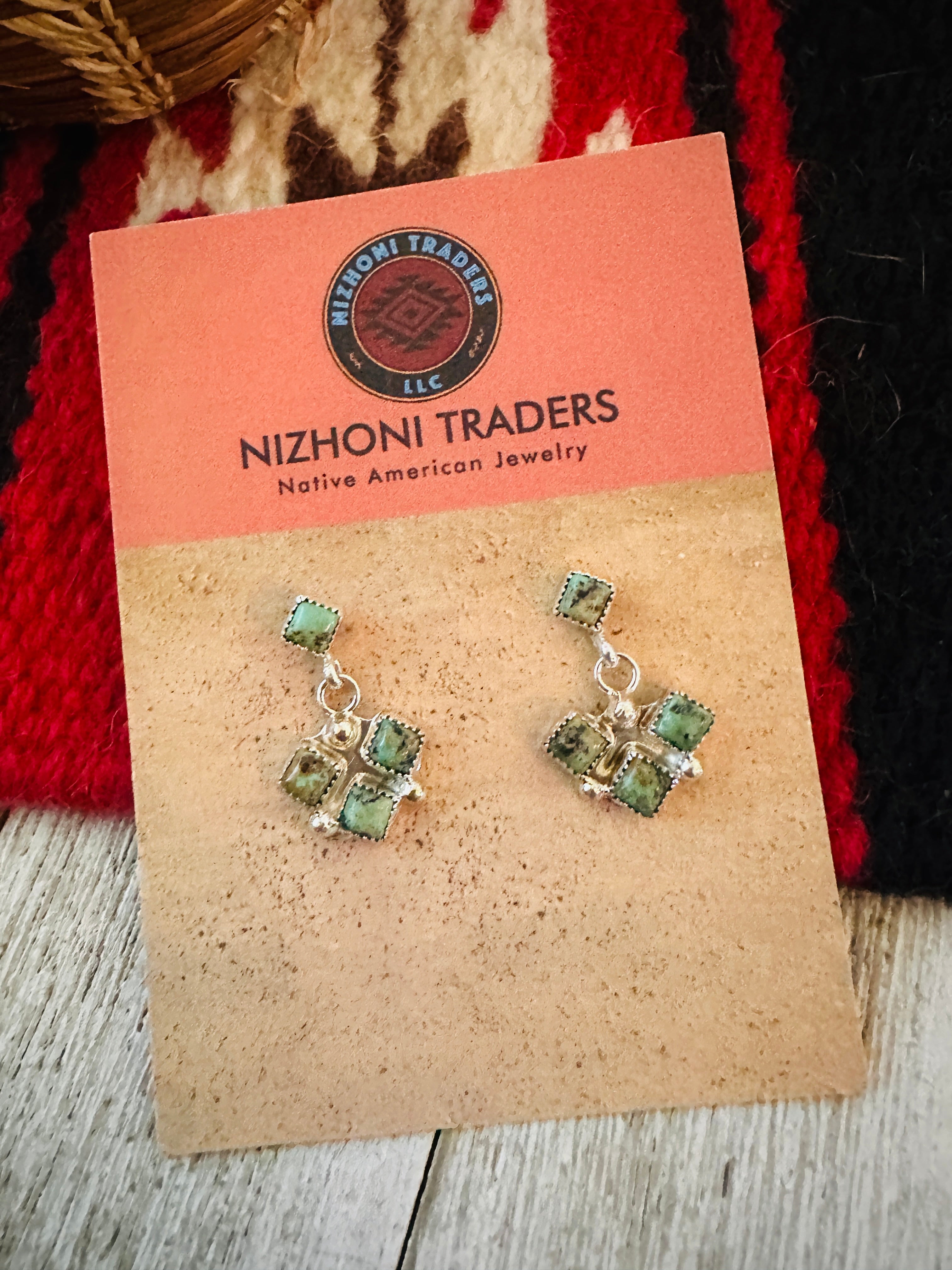 Handcrafted Turquoise & Sterling Silver Dangle Earrings