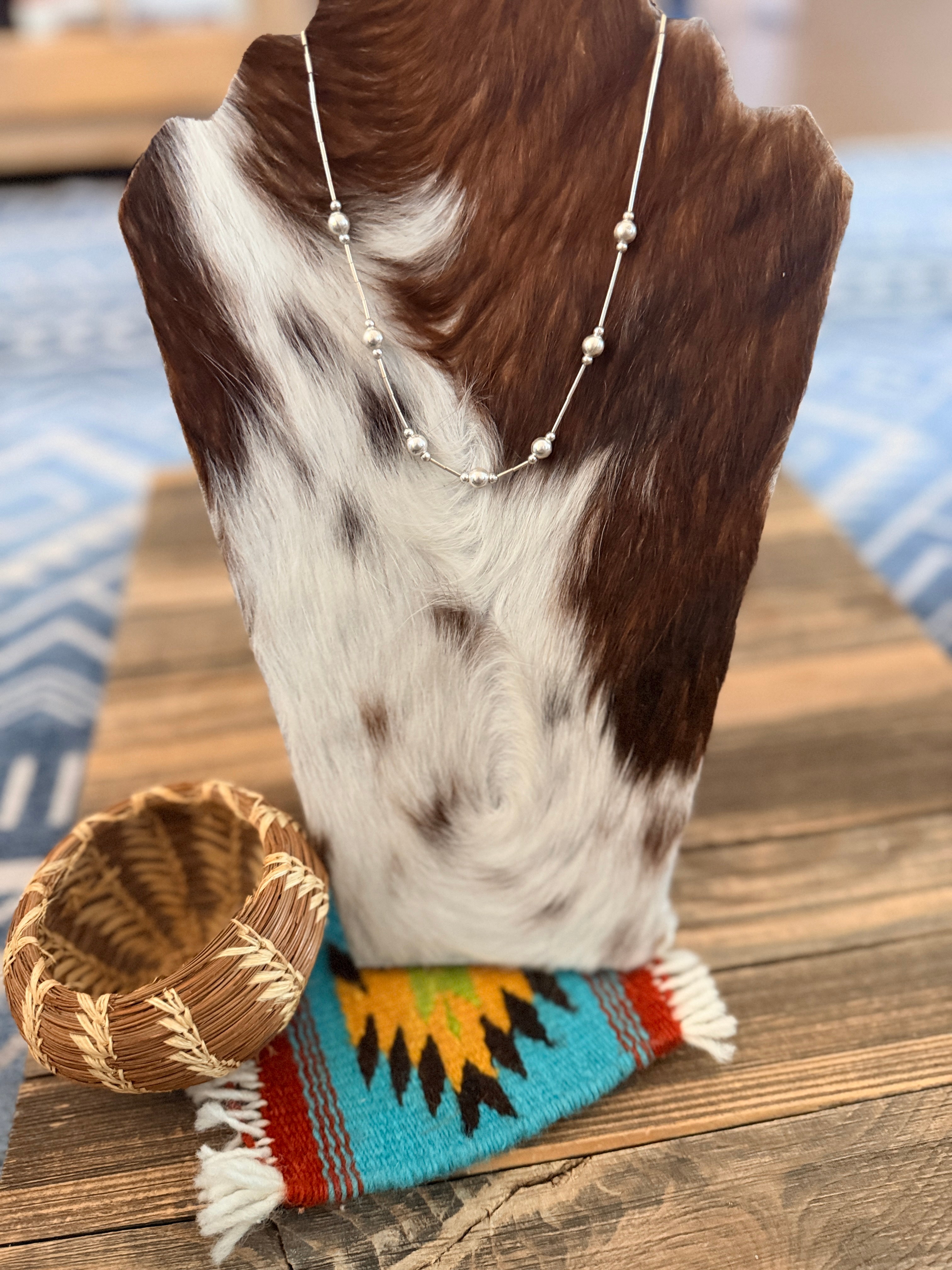 Old Pawn Handcrafted Liquid Sterling Silver Beaded Necklace