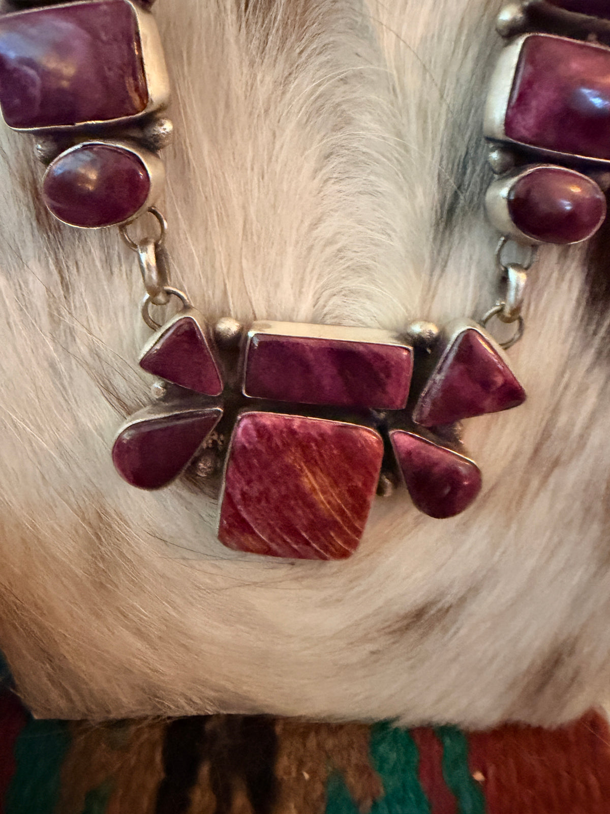Handcrafted Spiny Oyster & Sterling Silver Necklace by Ella Peter