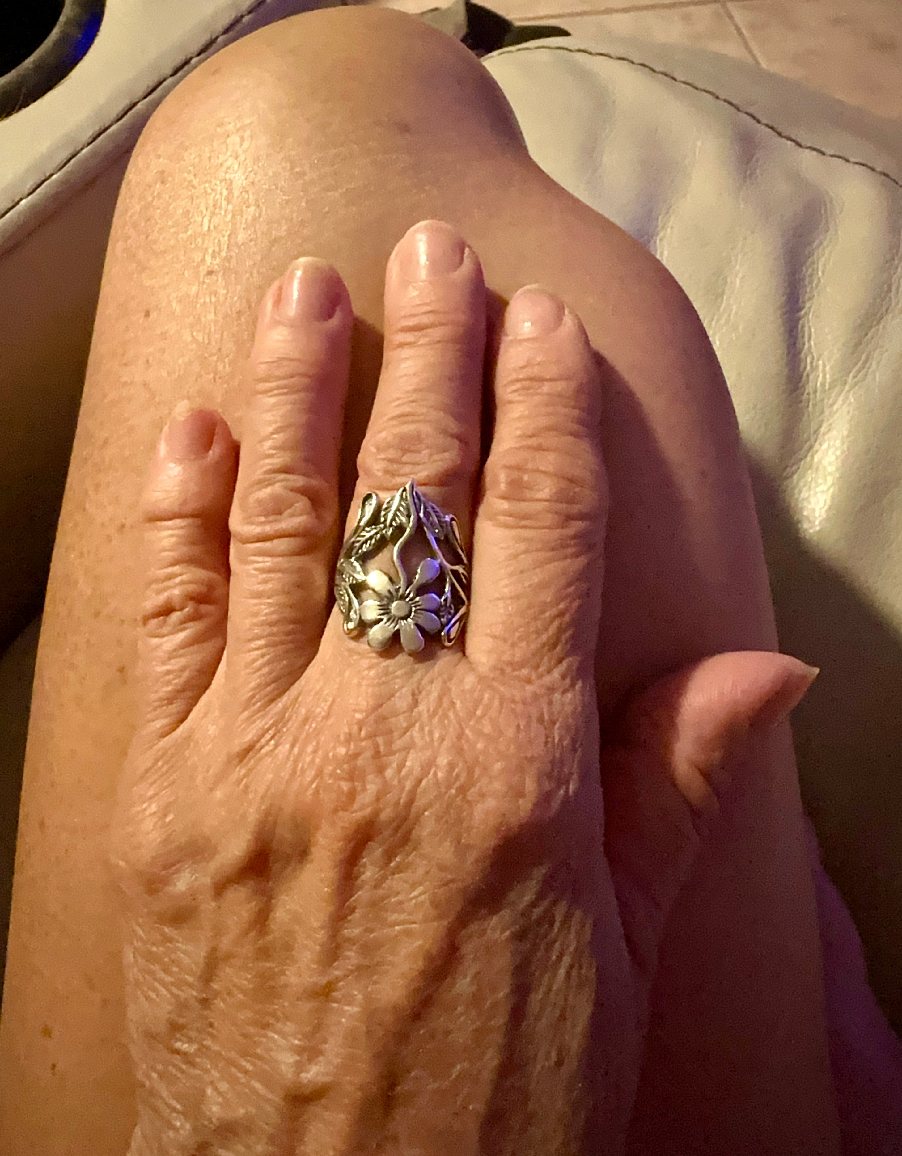 Rising Flower Sterling Silver Ring