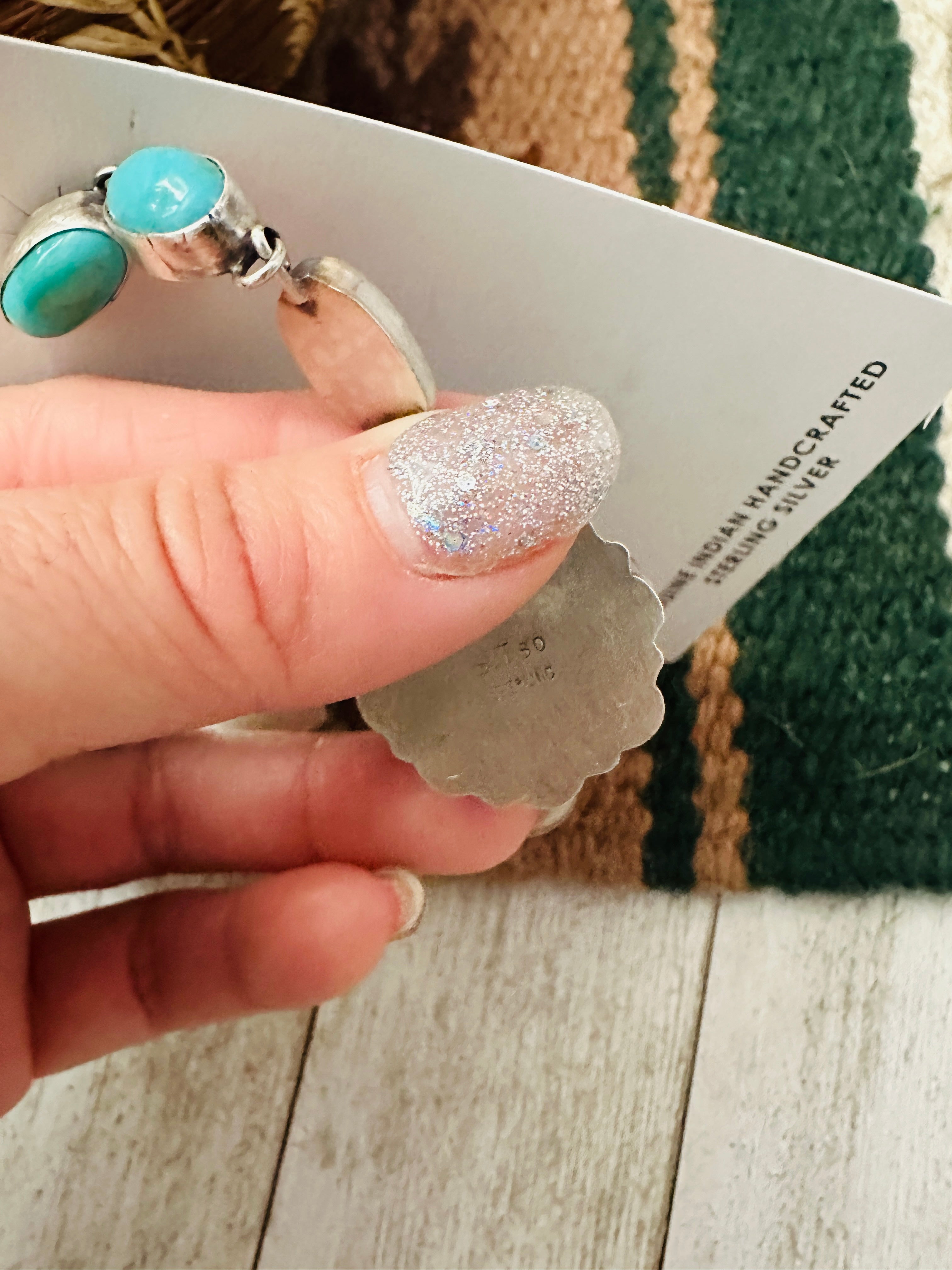 Handcrafted Sterling Silver & Sleeping Beauty Turquoise Cluster Dangle Earrings