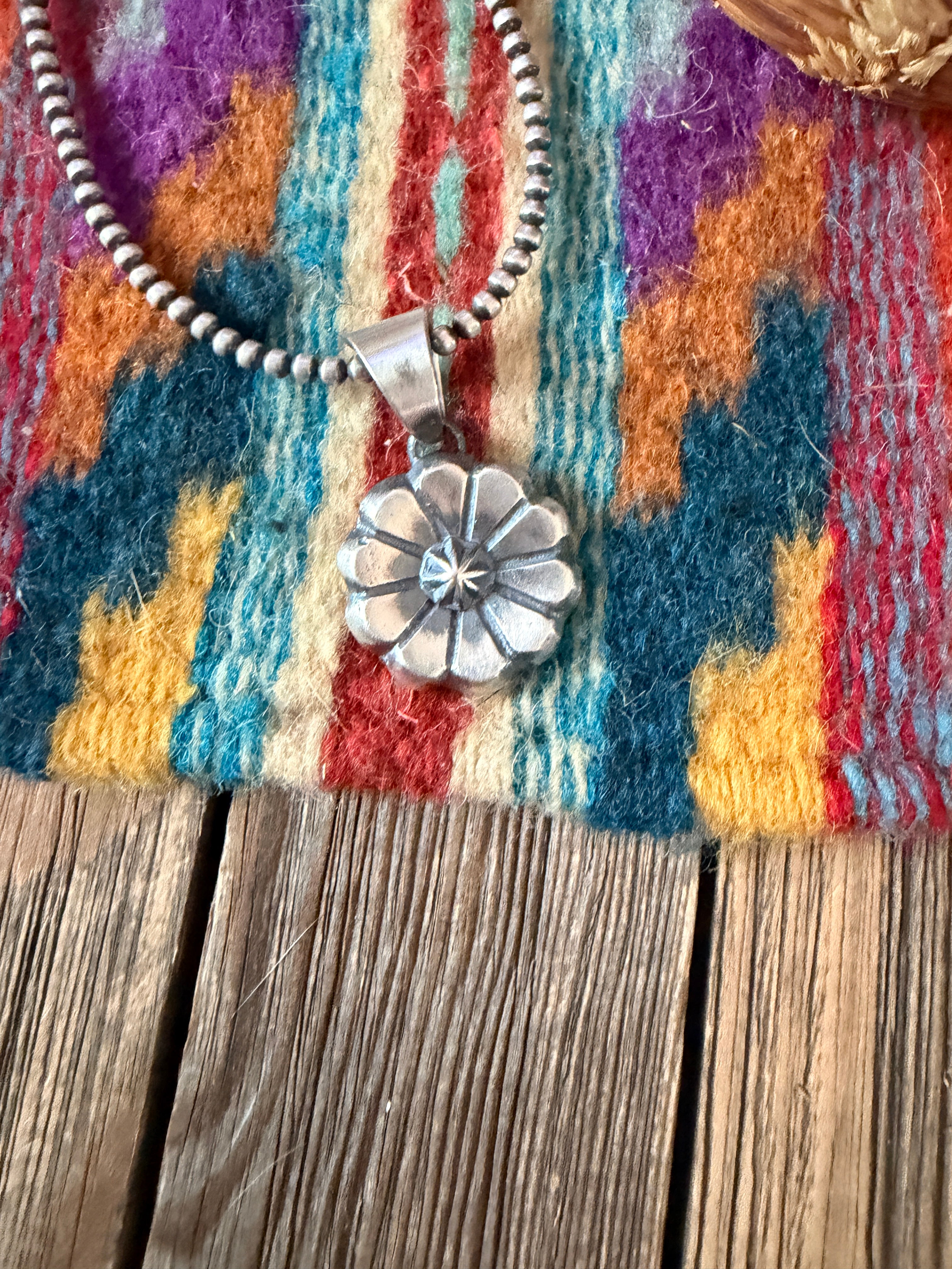 Handcrafted Sterling Silver Flower Pendant by Chimney Butte