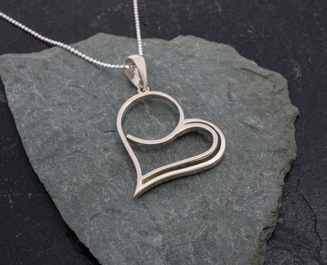 Corazon Heart Cisneros Sterling Silver Pendant Necklace