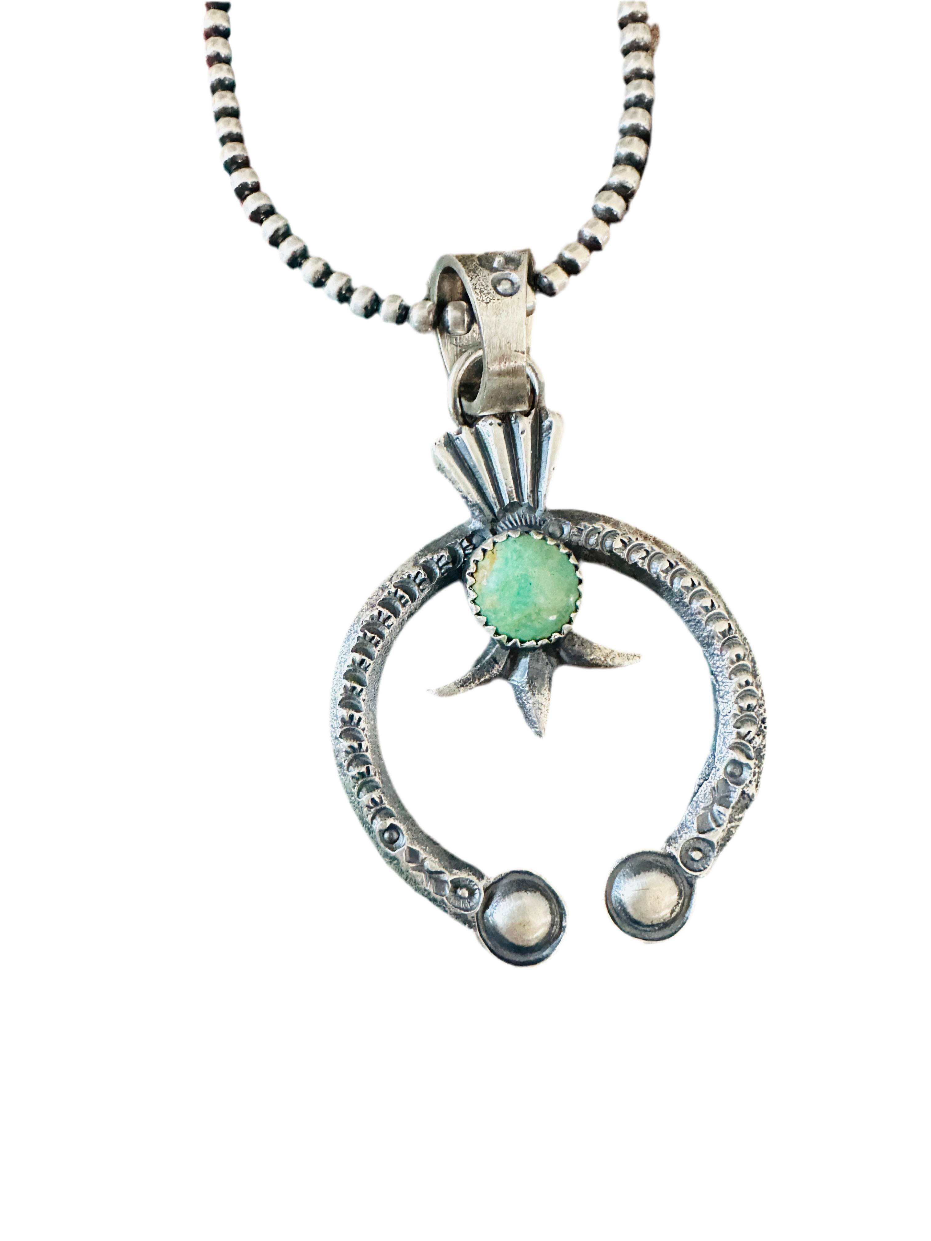 Handcrafted Sterling Silver & Turquoise Naja Pendant by Eva & Linberg Billah