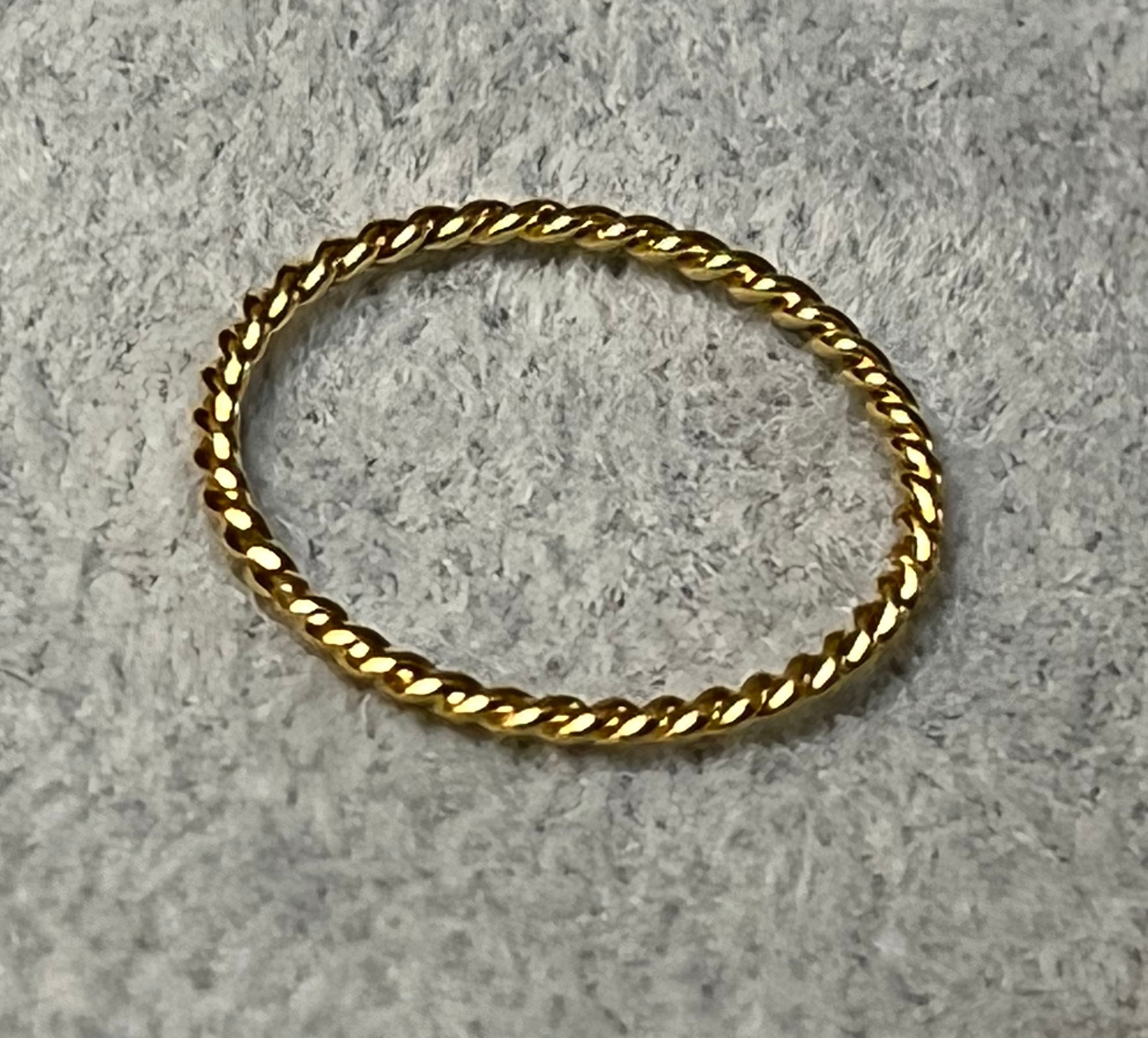 Stackable Gold Rope Ring