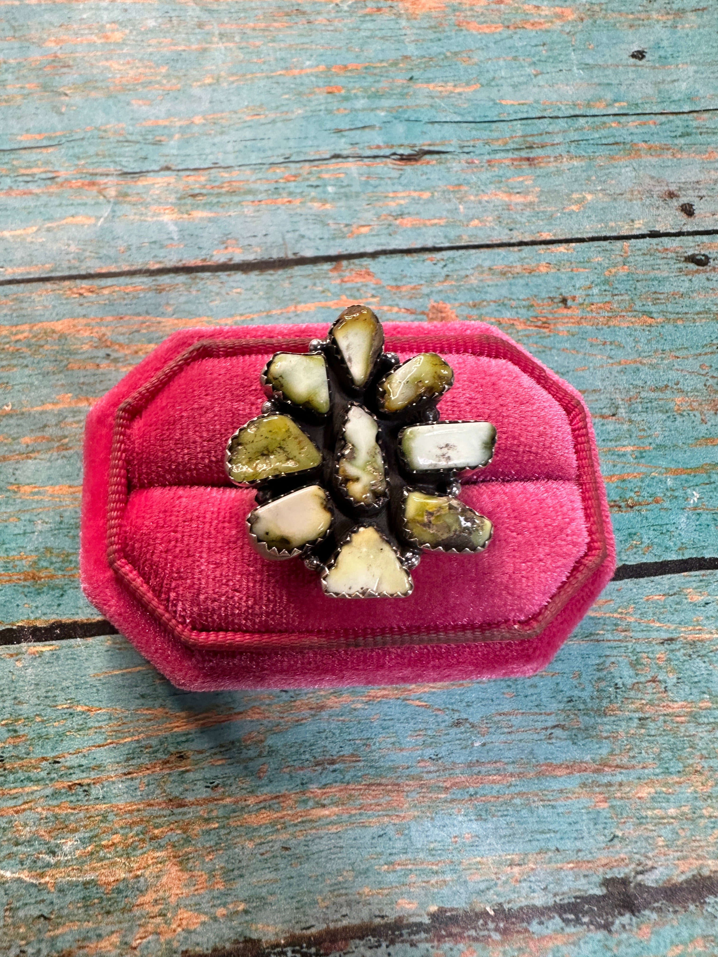 Handmade Palomino Turquoise & Sterling Adjustable Ring