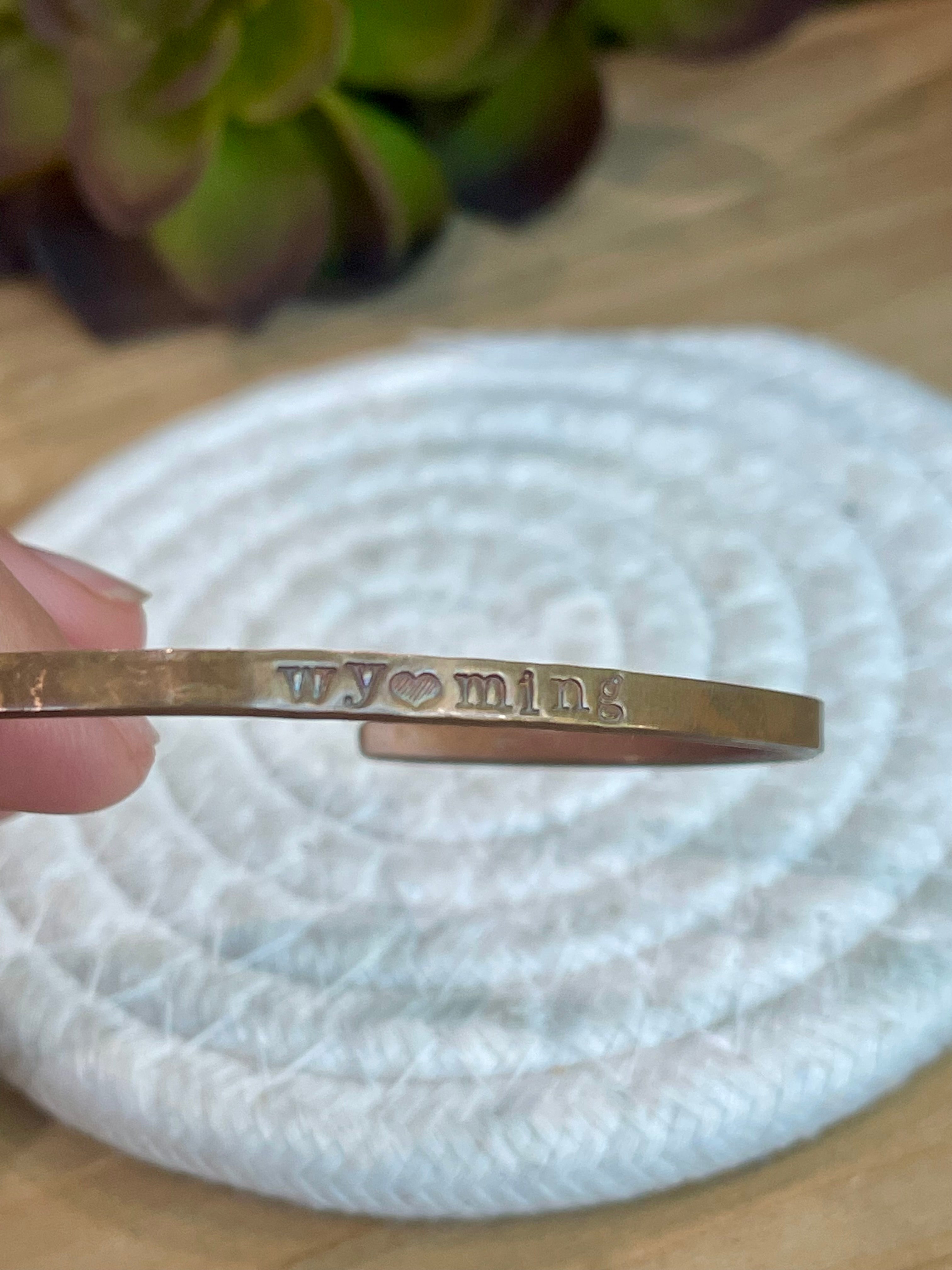 Vintage Handmade Wyoming Copper Cuff