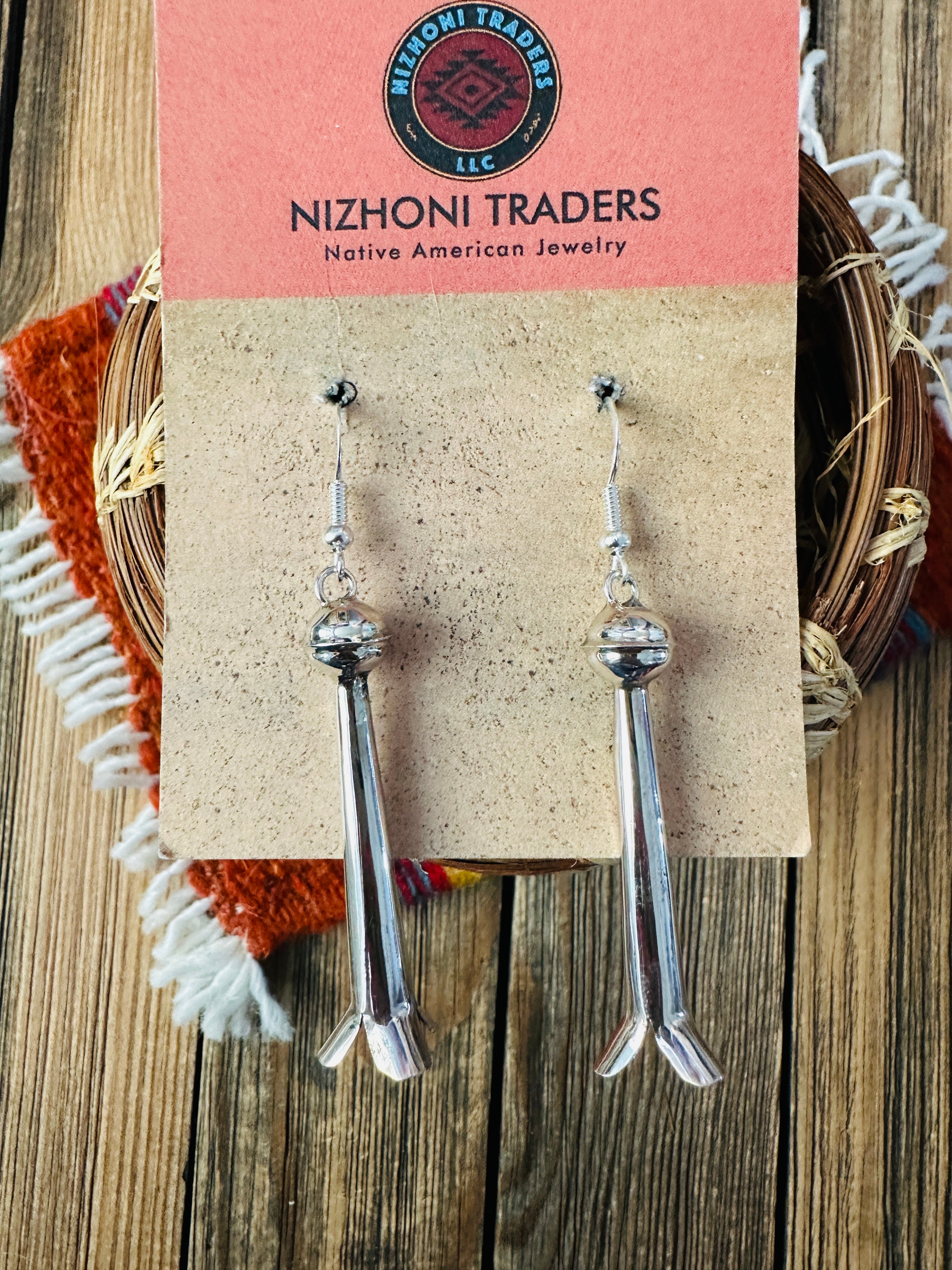 Handcrafted Sterling Silver Blossom Dangle Earrings
