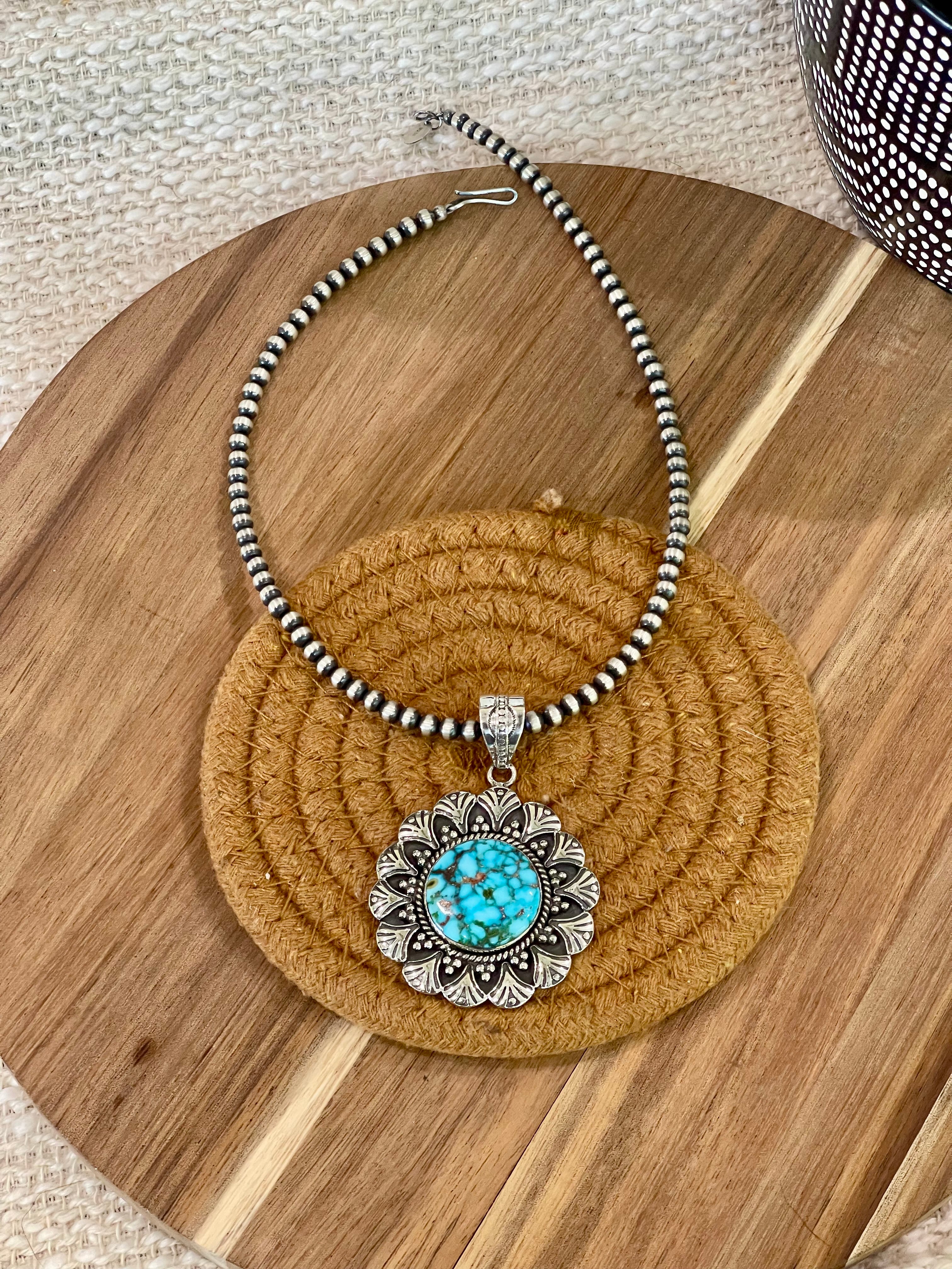 Handmade Sterling Silver & Sonoran Mountain Turquoise Pendant