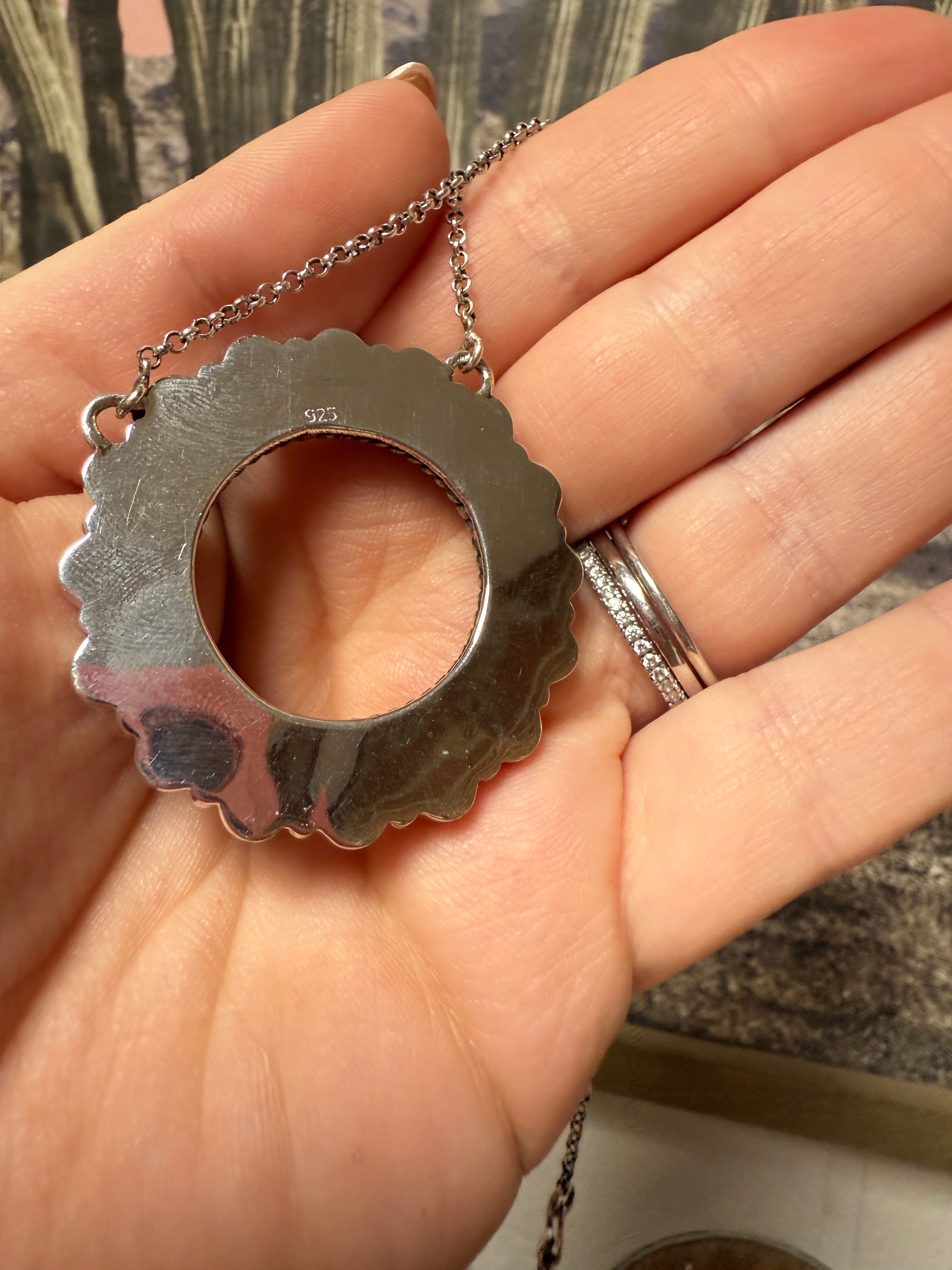 Handmade Sterling Silver & White Buffalo Mojave Necklace