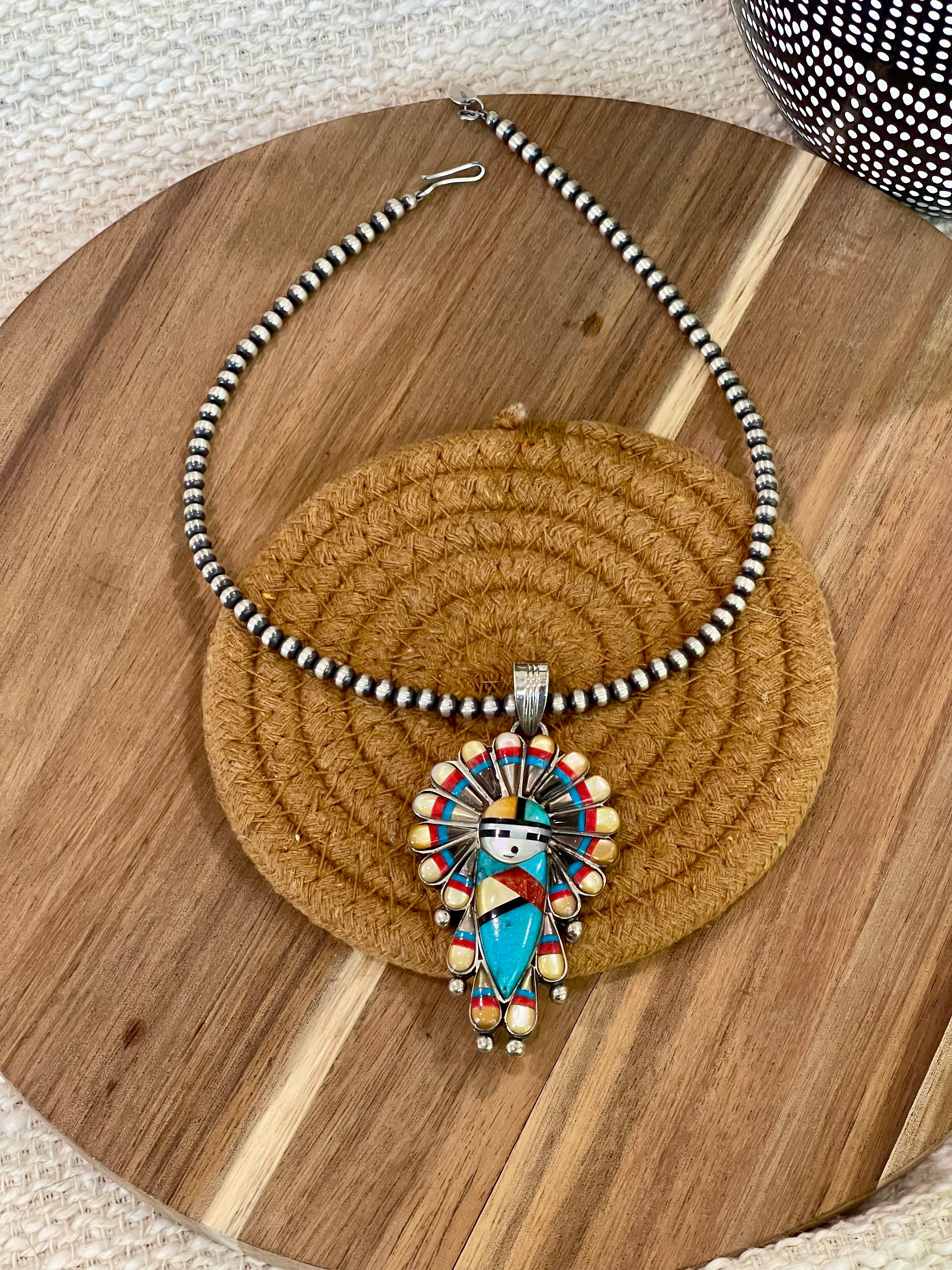 Handmade Sterling Silver & Multi Stone Sunface Pendant