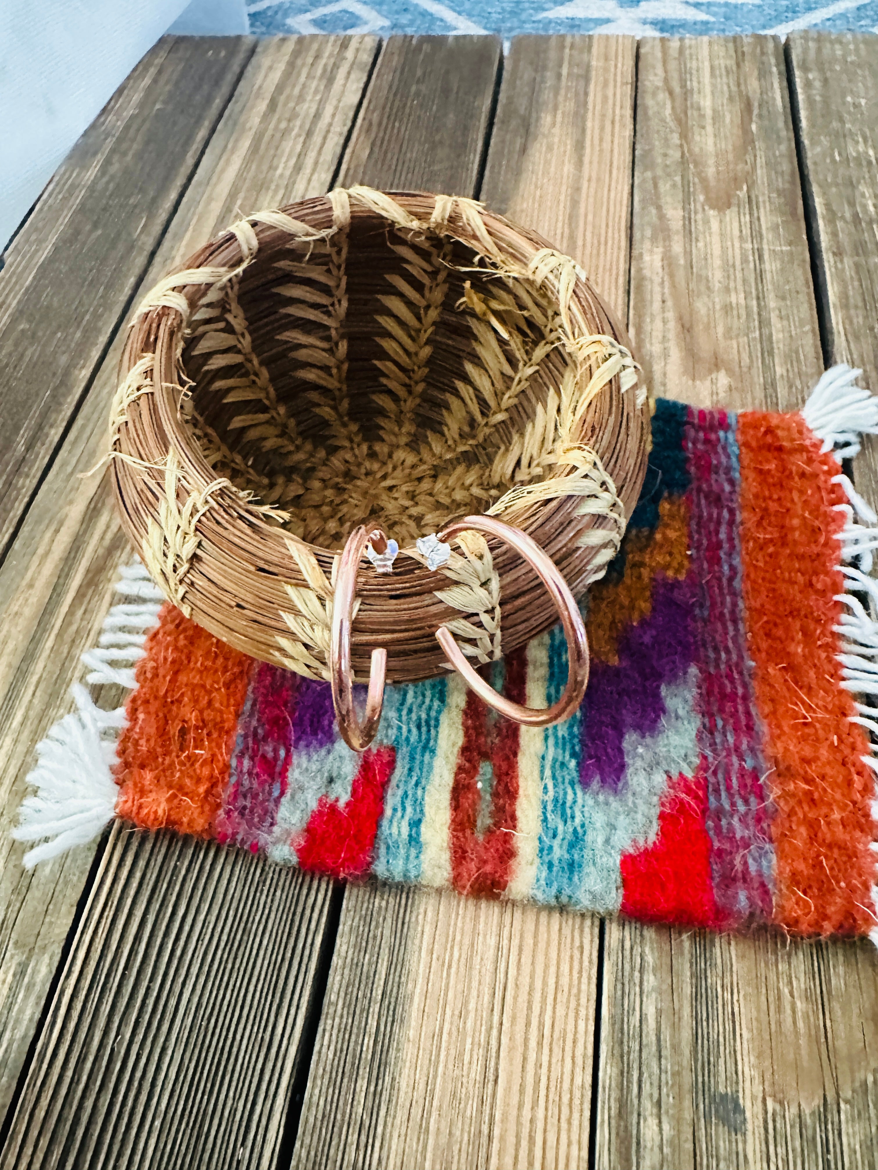 Handcrafted Copper Hoop Earrings