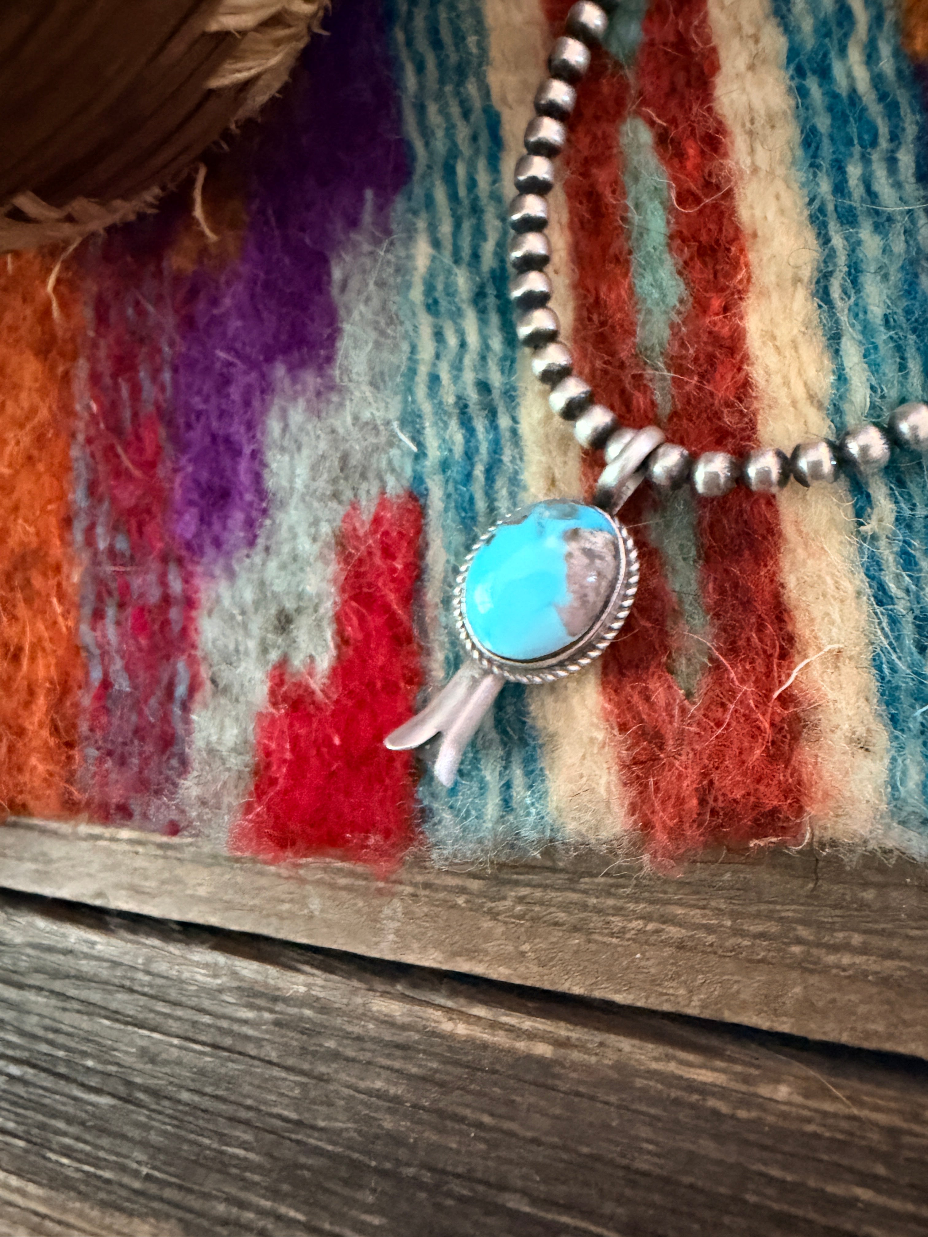 Handcrafted Sterling Silver & Turquoise Blossom Pendant