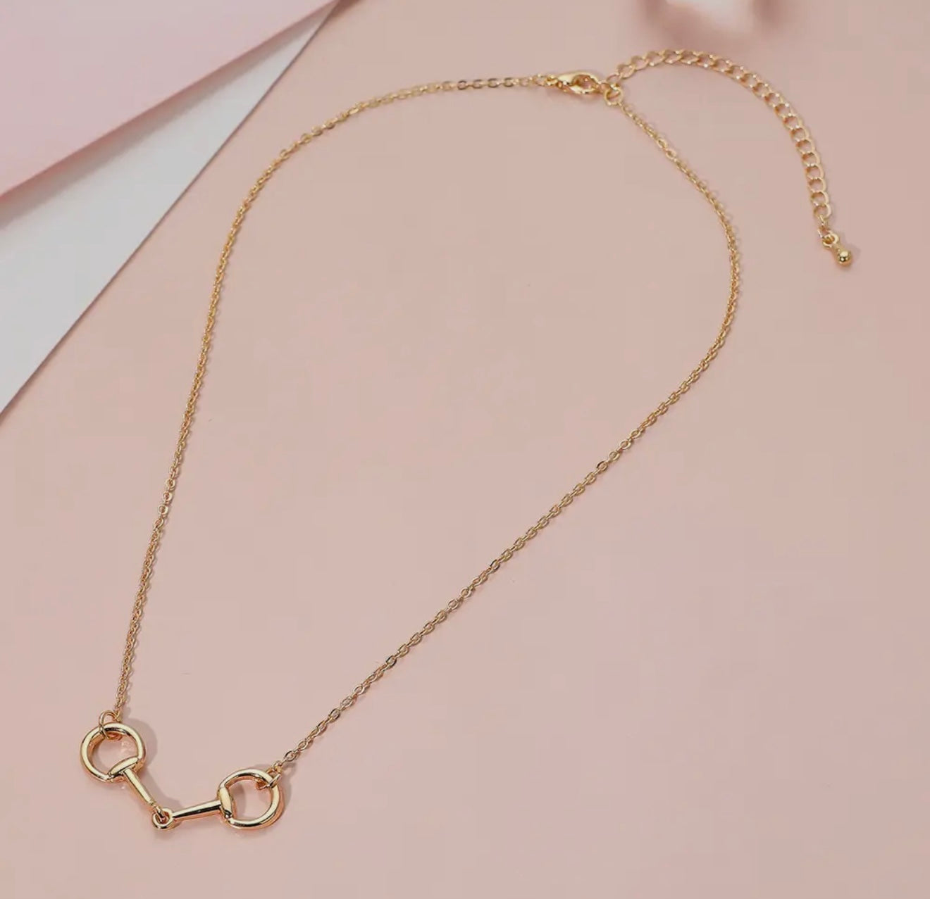 “The Golden Collection” Handmade Gold Plated Double Link Chain HORSE BIT Necklace