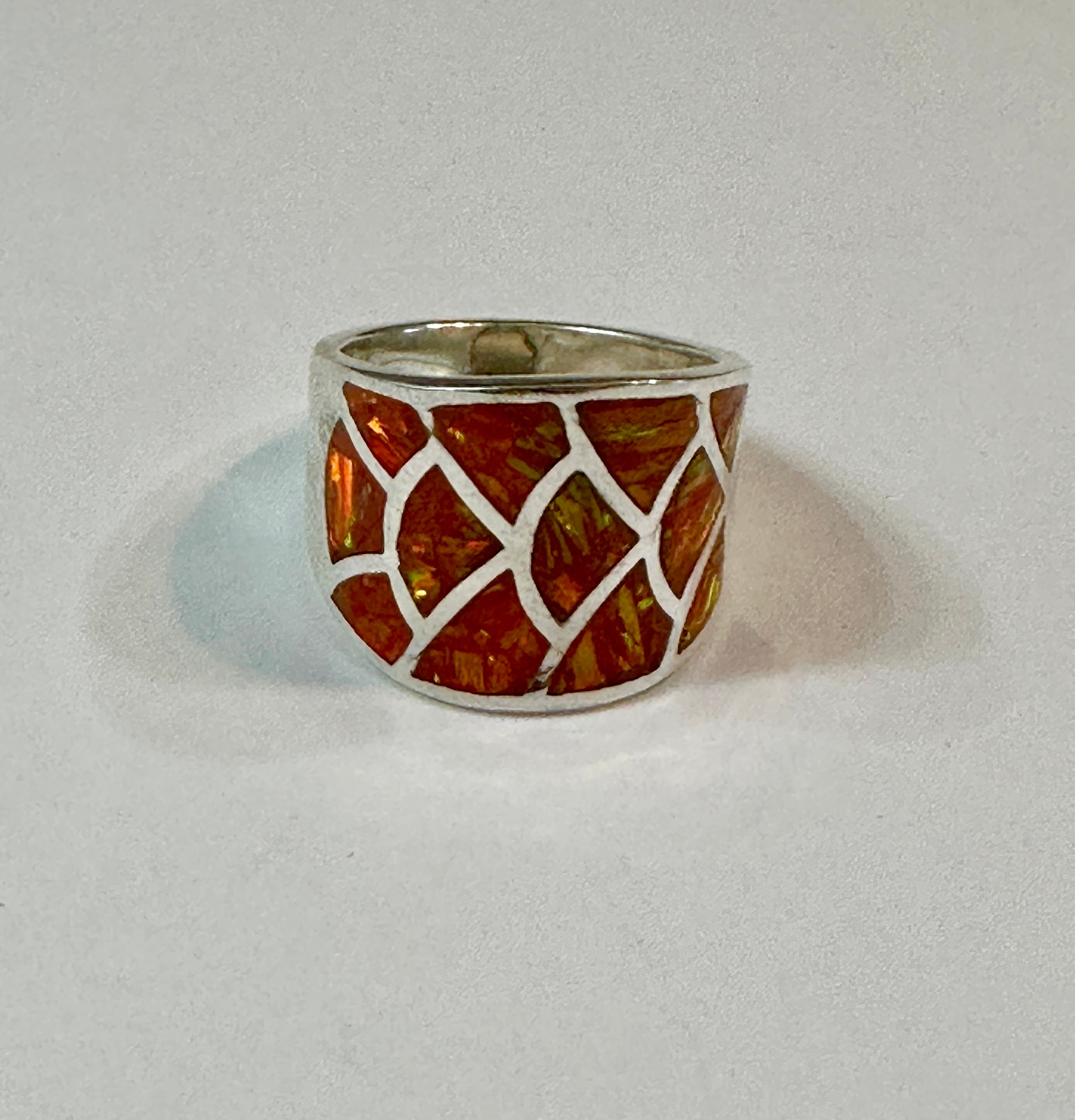Orange Opal Sterling Silver Mermaid Ring