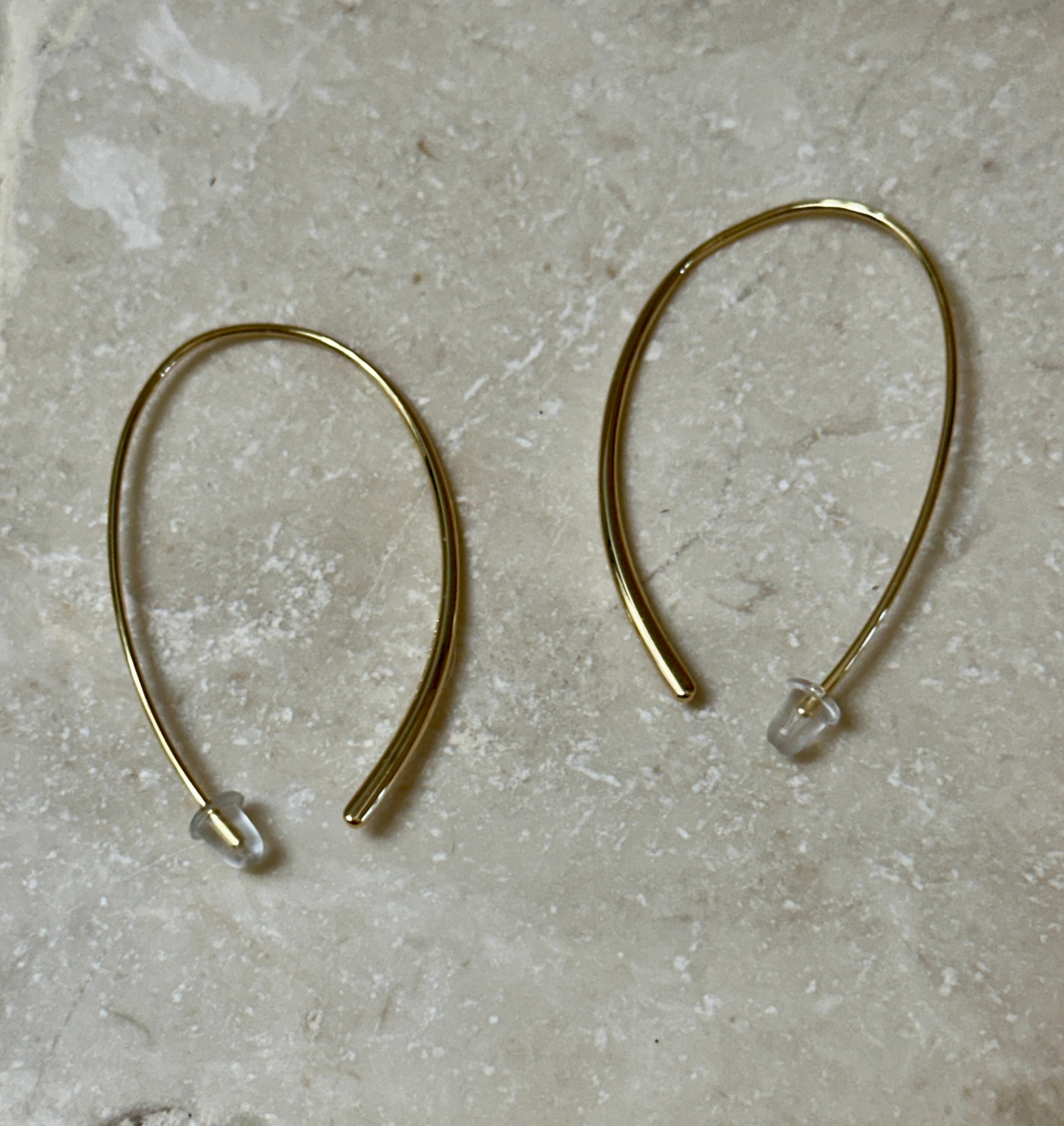 Delicate Gold Plated Threader Hoop Earrings