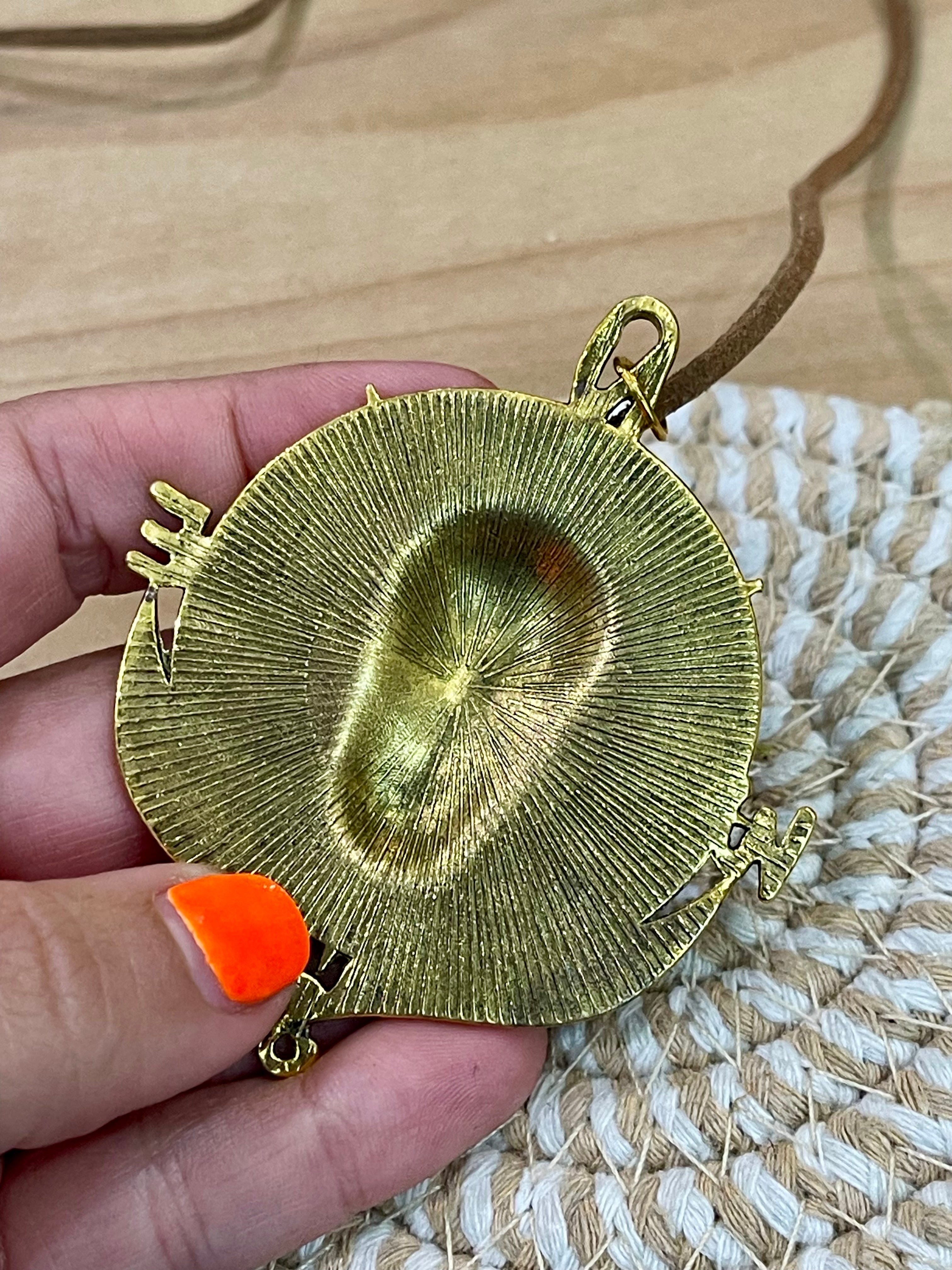 The Bijoux Vault Vintage Skull Compass Gold Plated Necklace