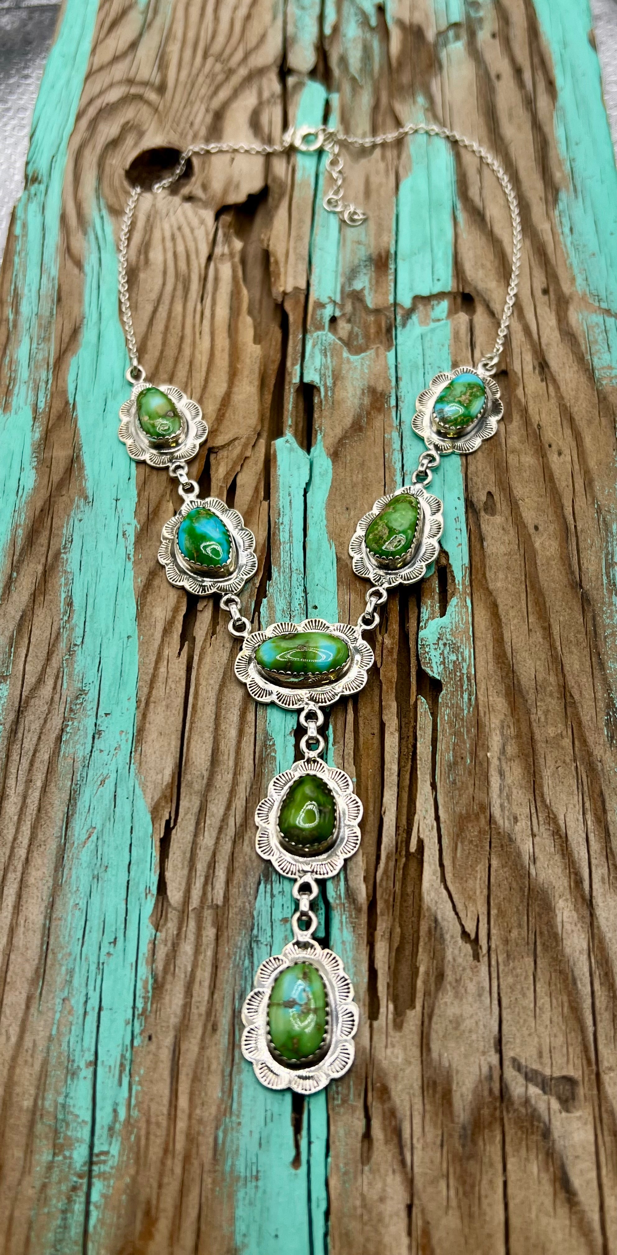 Handmade South Hill Sonoran Turquoise Sterling Silver Necklace