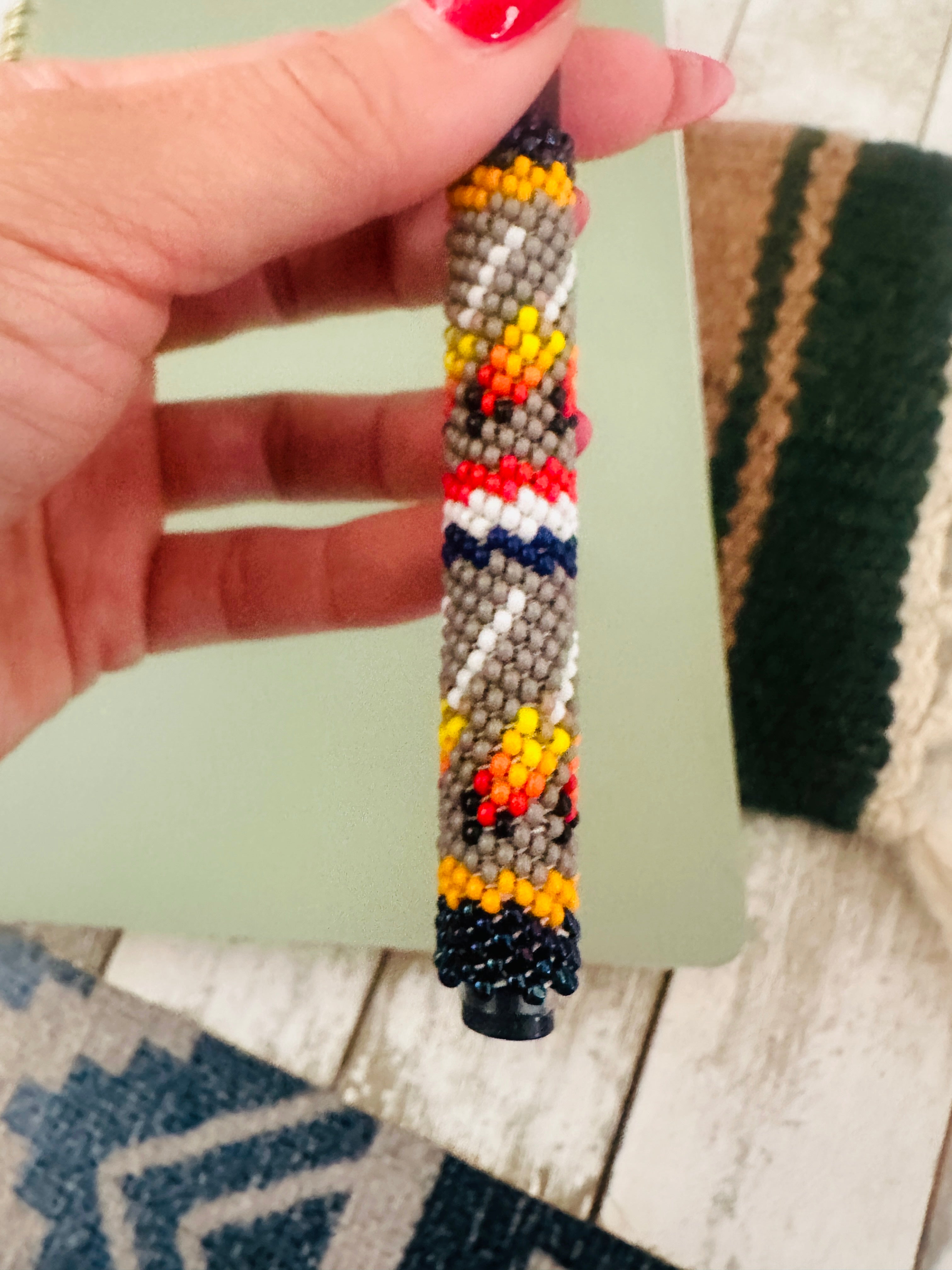 Handcrafted Muticolor Beaded Pen