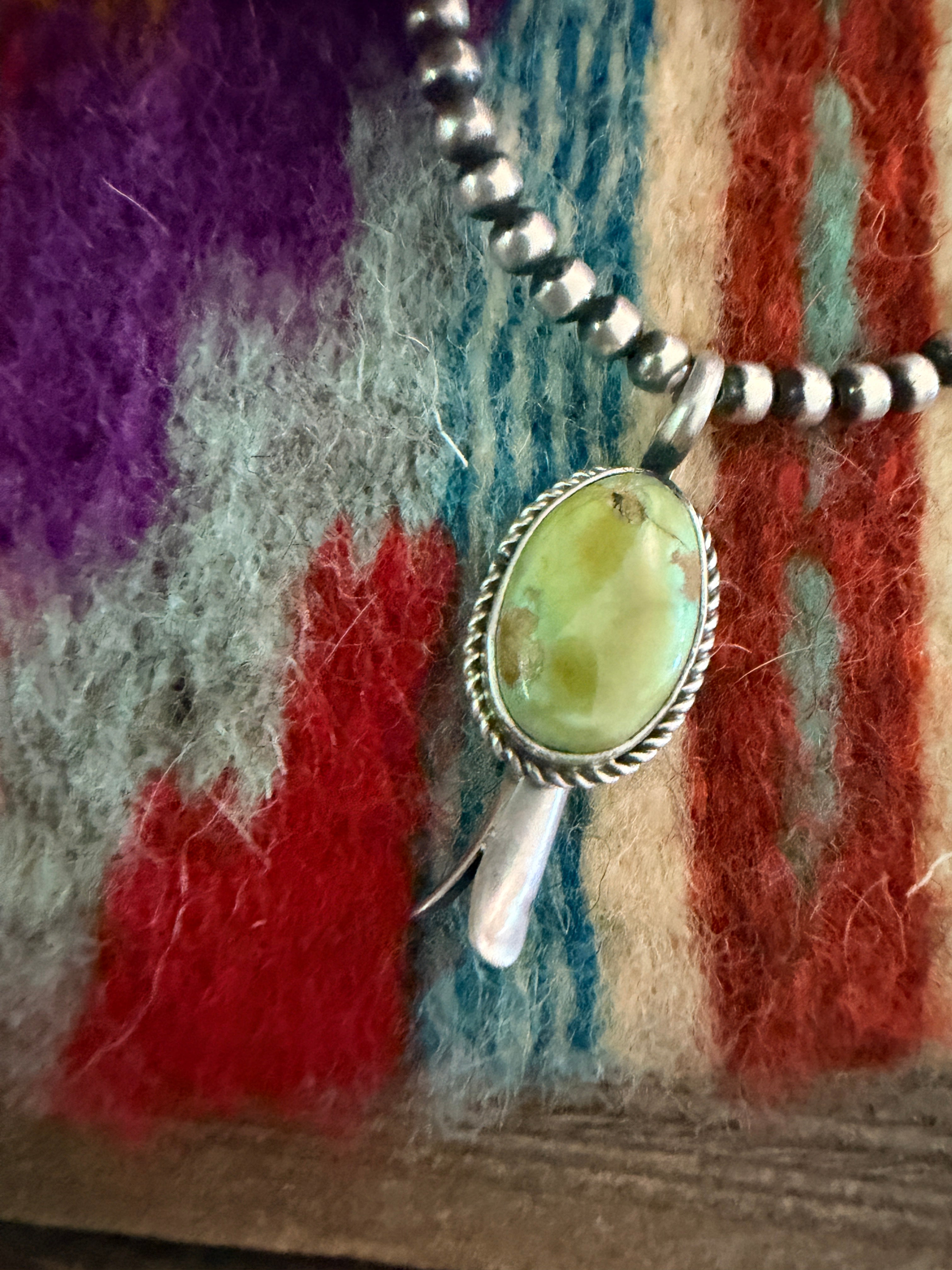 Handcrafted Sterling Silver & Turquoise Blossom Pendant