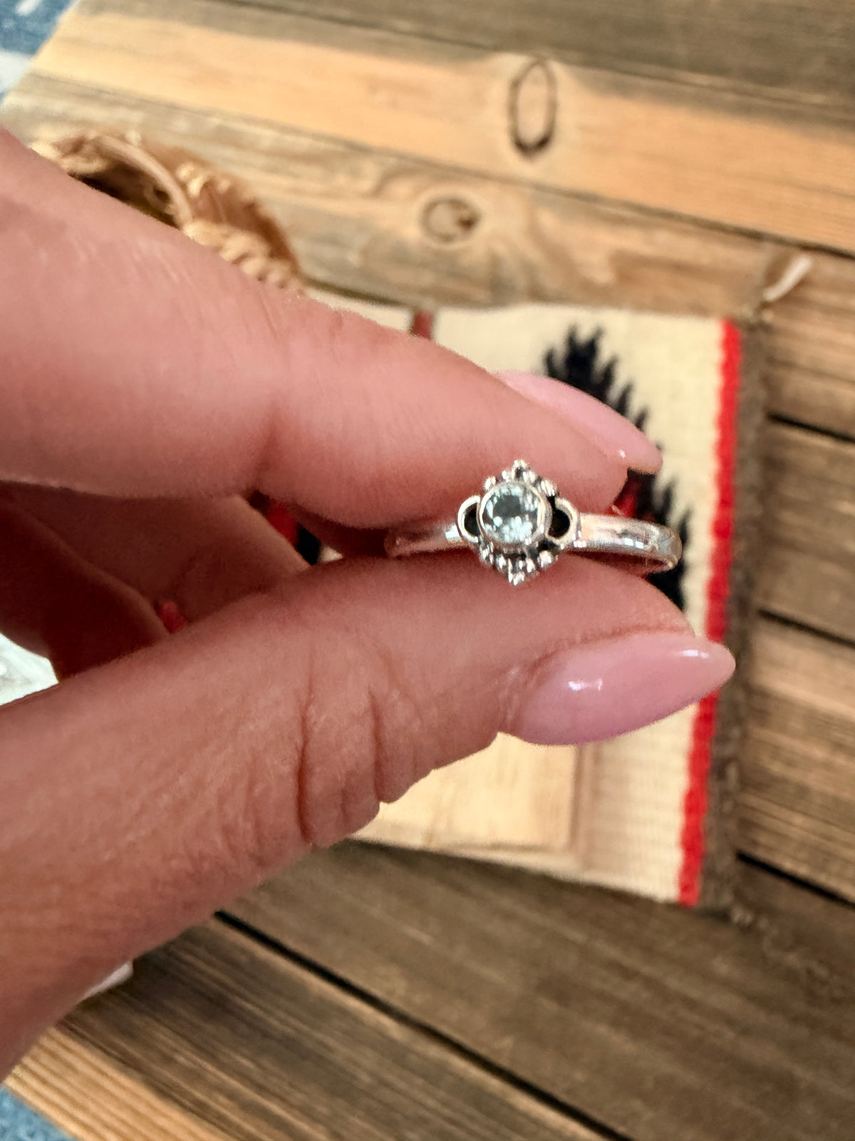 Handmade Sterling Silver & Topaz Adjustable Ring
