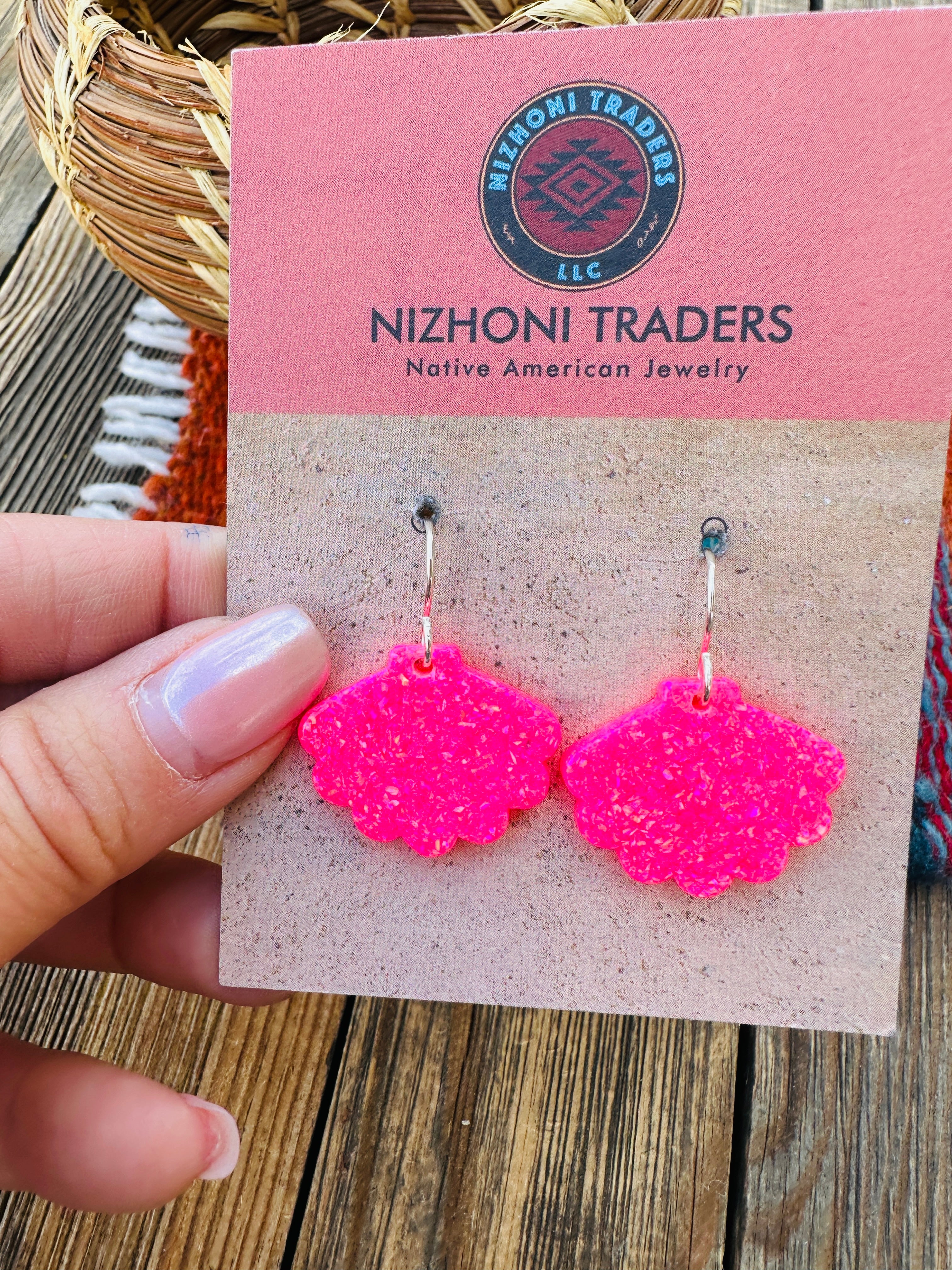 Handcrafted Sterling Silver & Opal Seashell Dangle Earrings