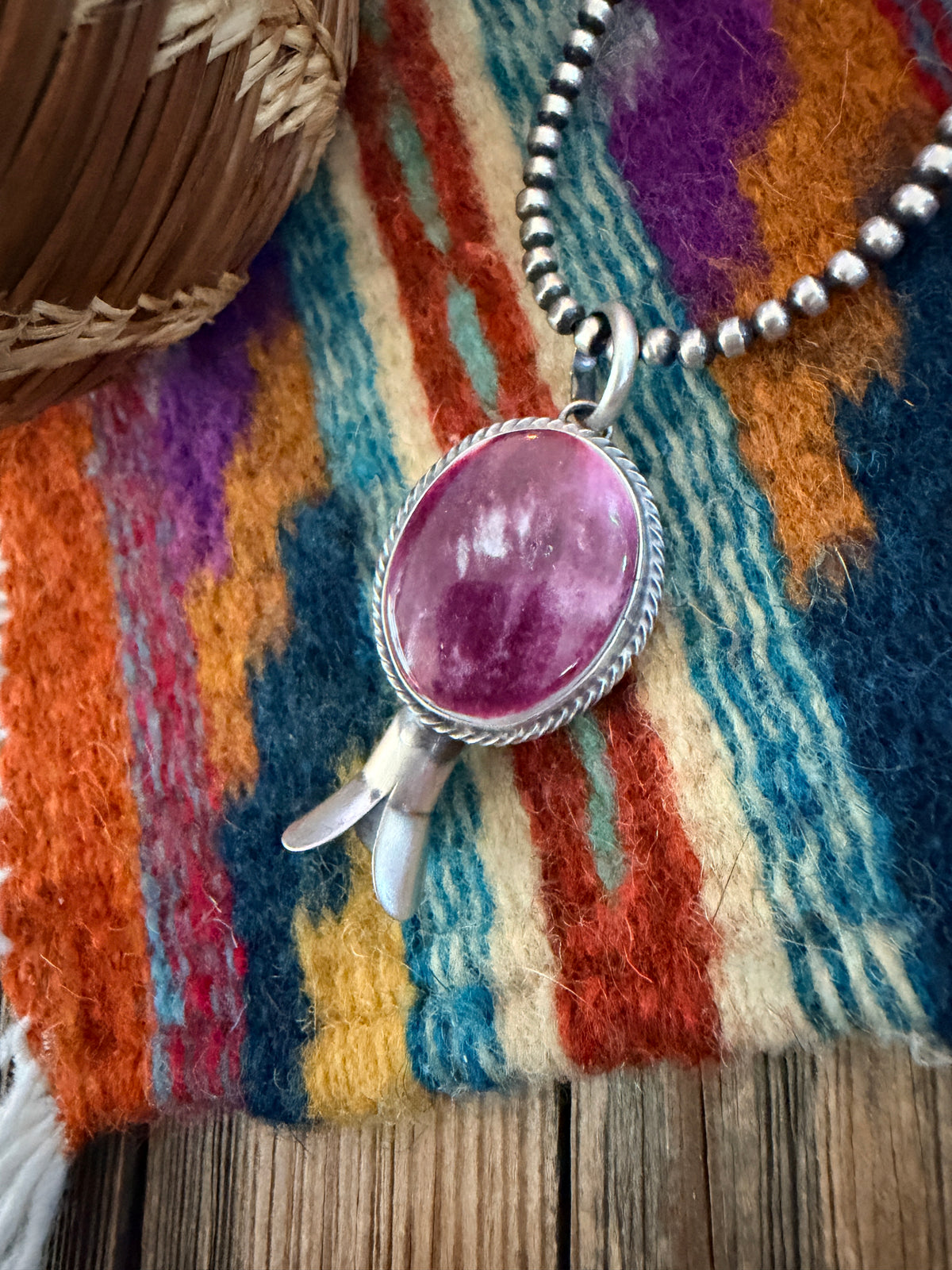 Handcrafted Sterling Silver & Purple Spiny Oyster Blossom Pendant