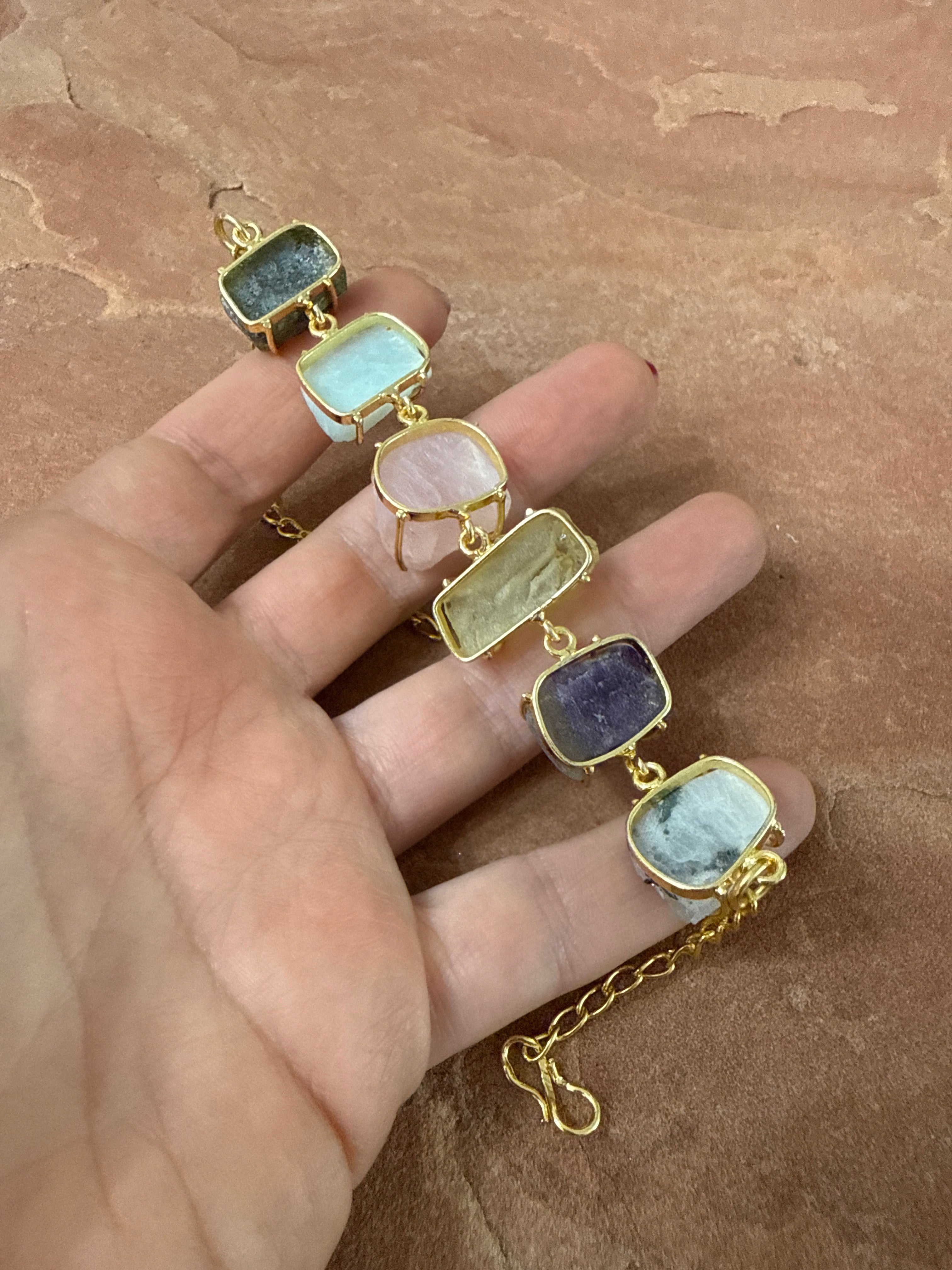 “The Golden Collection” Moonlight Harmony Handmade Gold Plated Gemstone Bracelets style 2