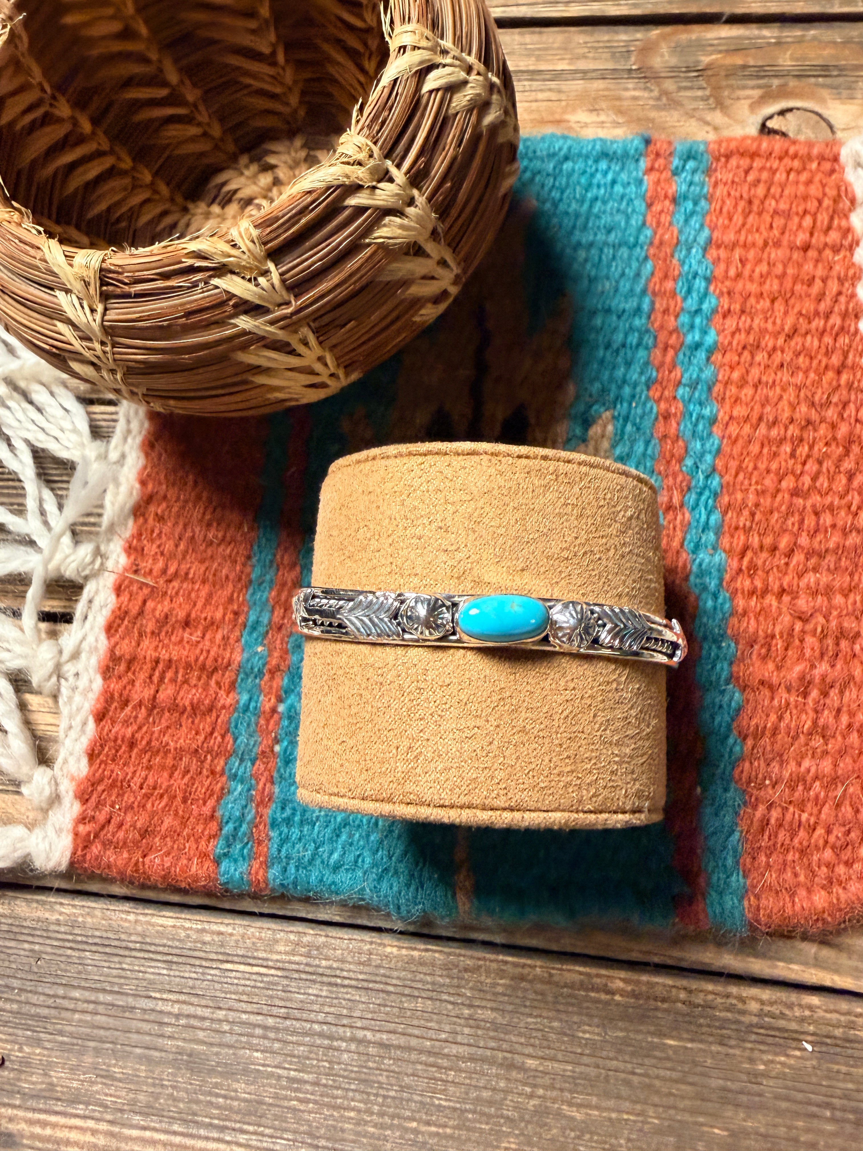 Handcrafted Turquoise & Sterling Silver Cuff Bracelet