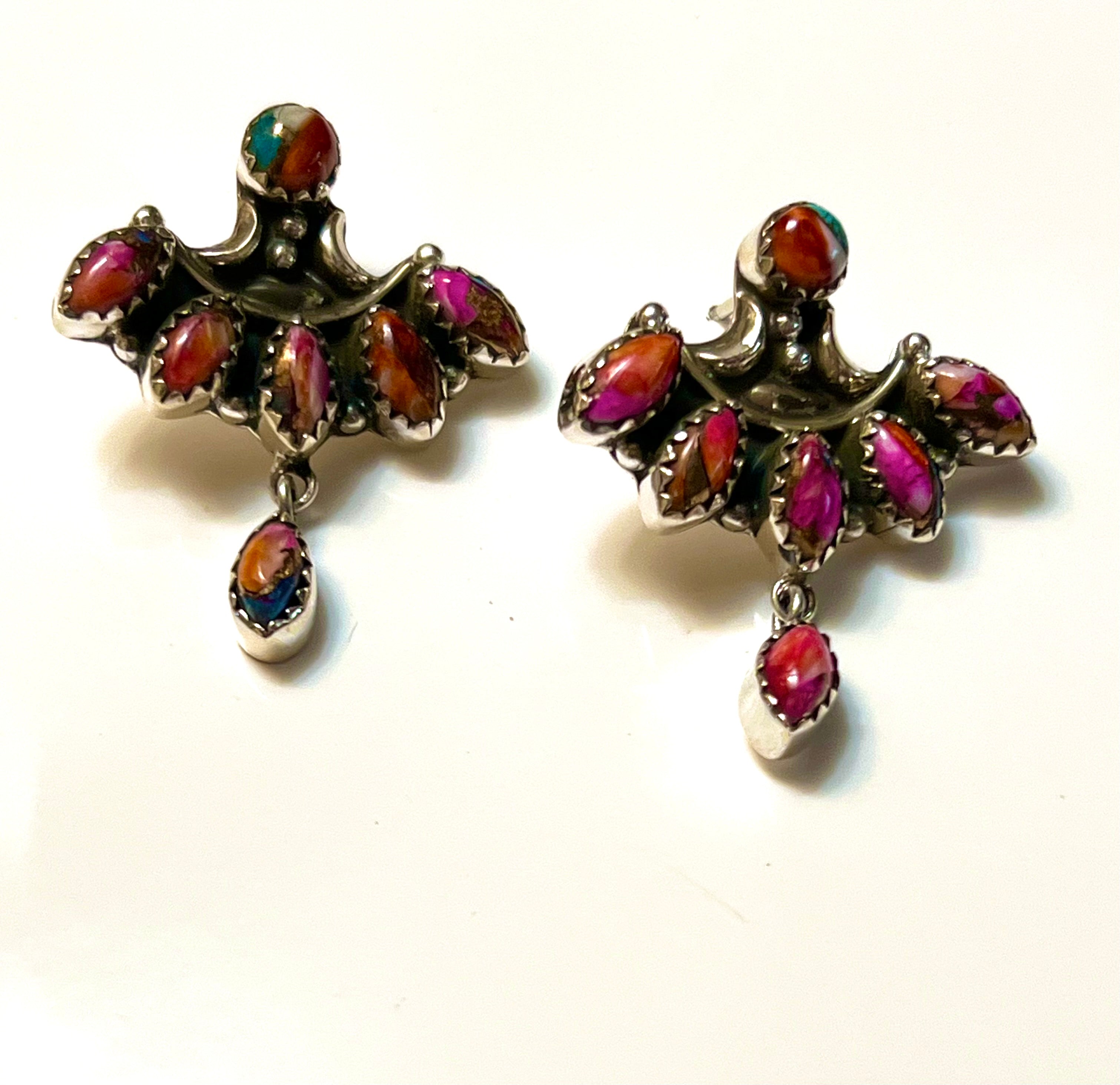 **Handmade Pink Dream Sterling Silver Dangle Earrings