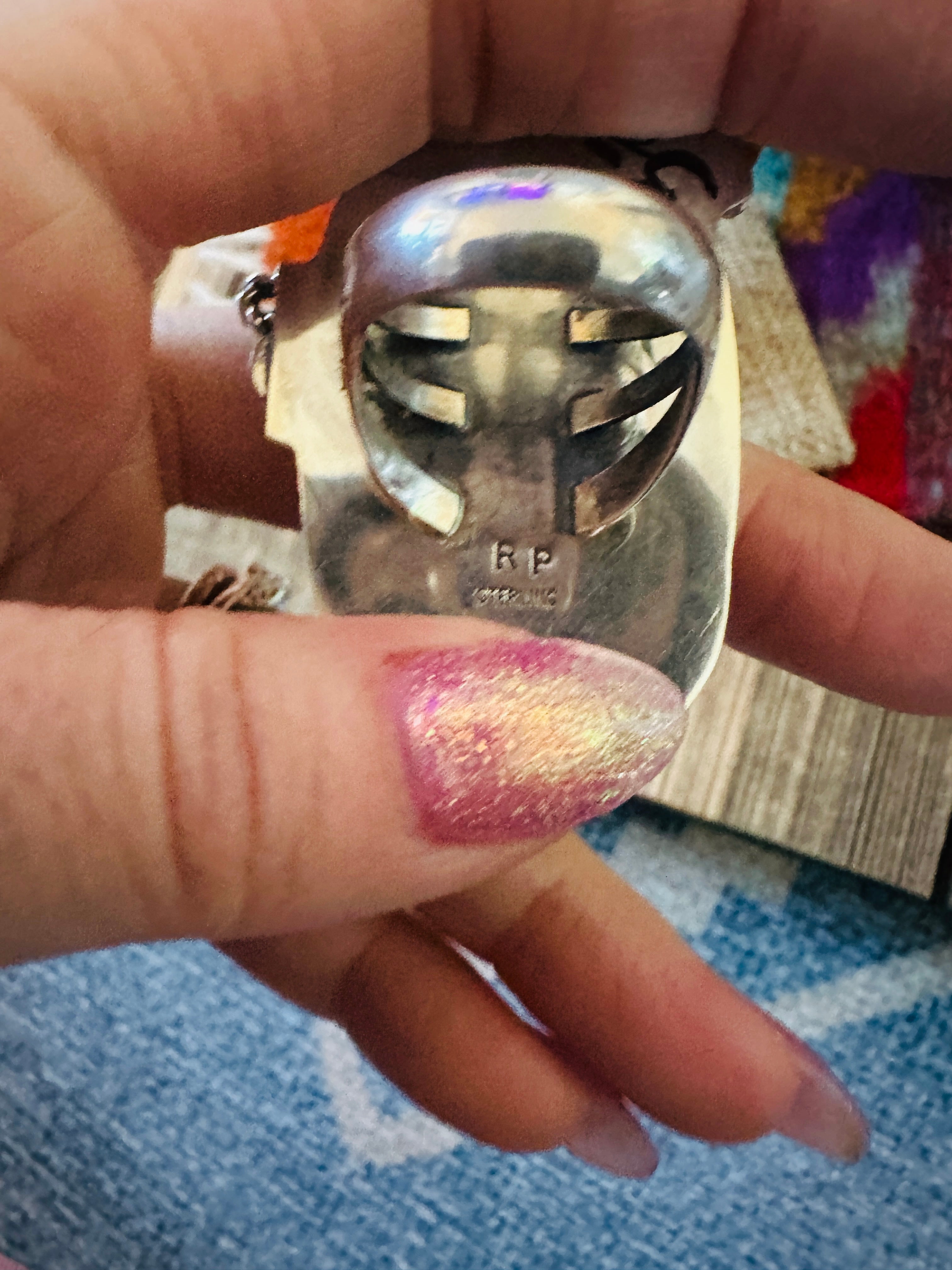 Handcrafted Turquoise & Sterling Silver Ring 8 by Rosella Paxson