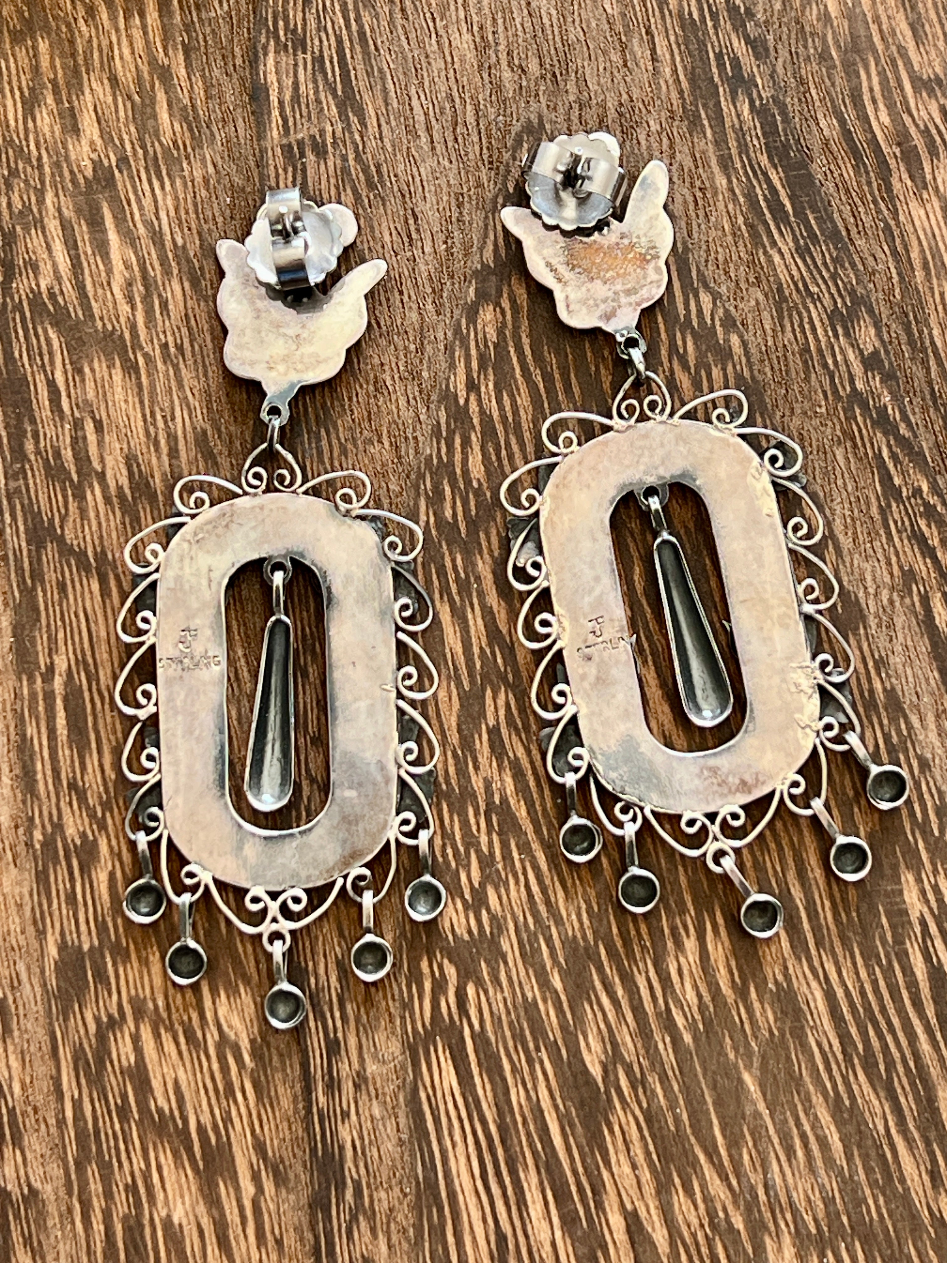 Federico Jimenez Sterling Silver Mexican Wedding Style Earrings, Mariposa