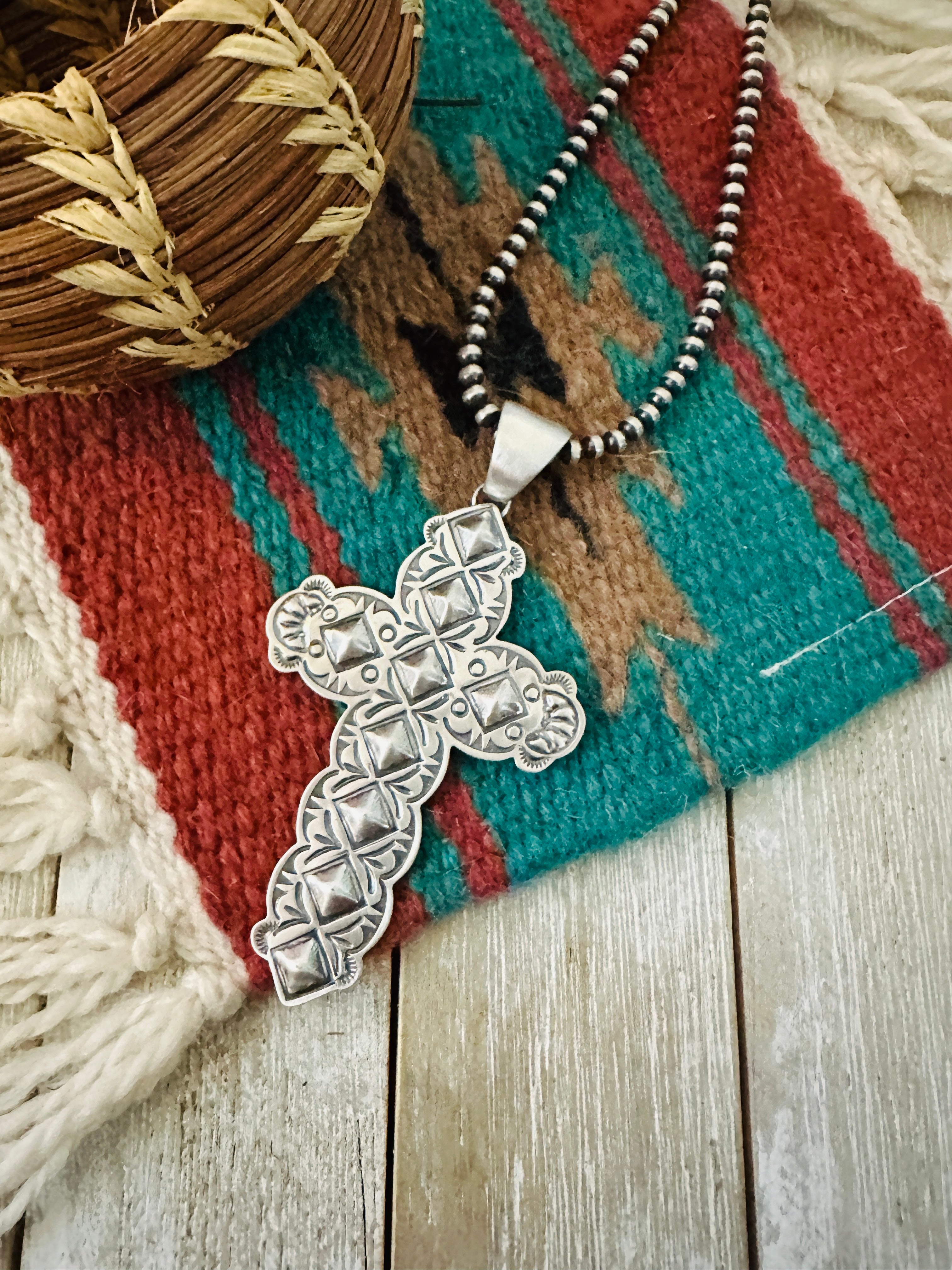 Handcrafted Sterling Silver Cross Pendant by Benson Shorty