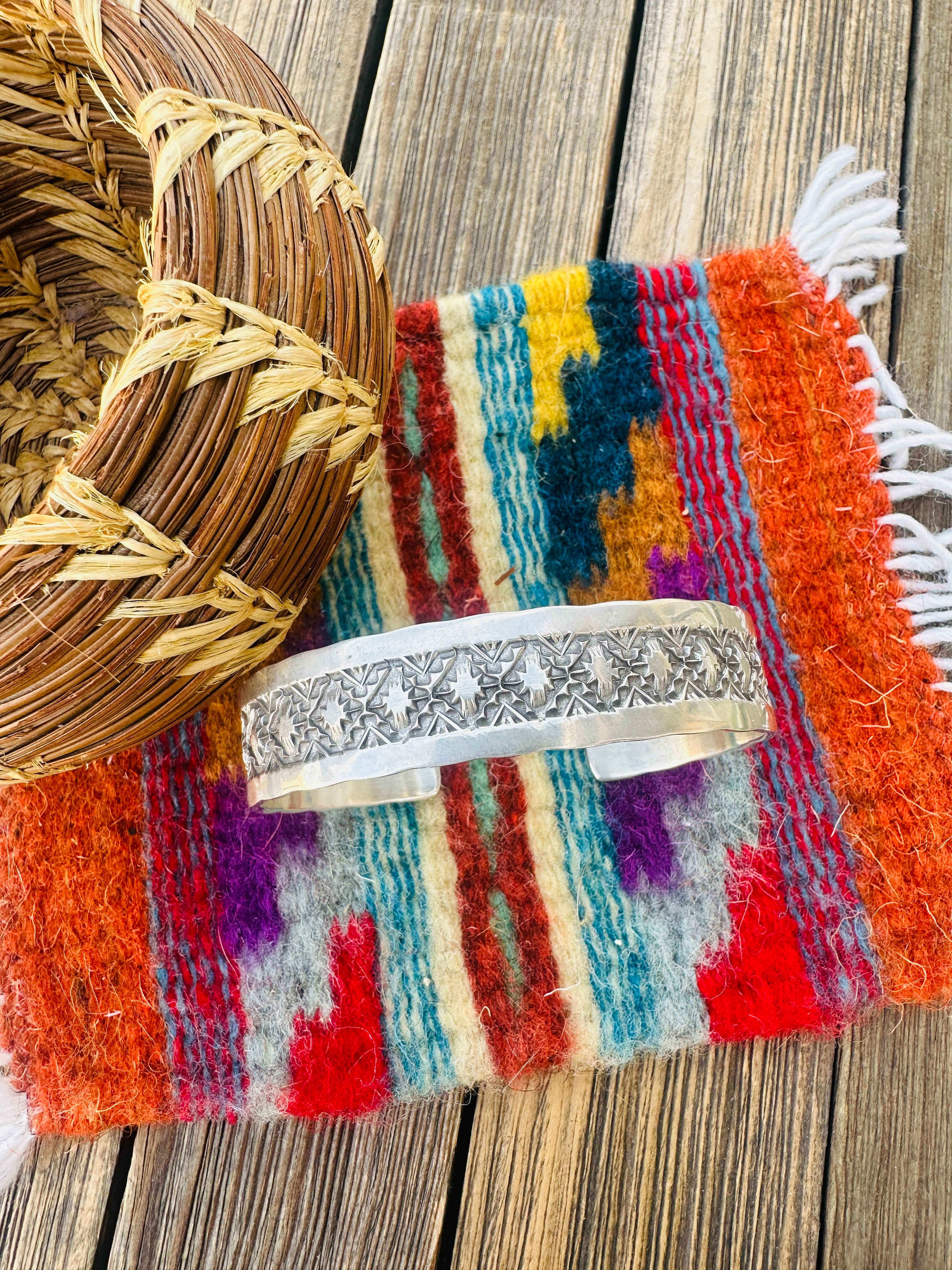 Handcrafted Sterling Silver Cuff Bracelet By Adrian Reeves Long