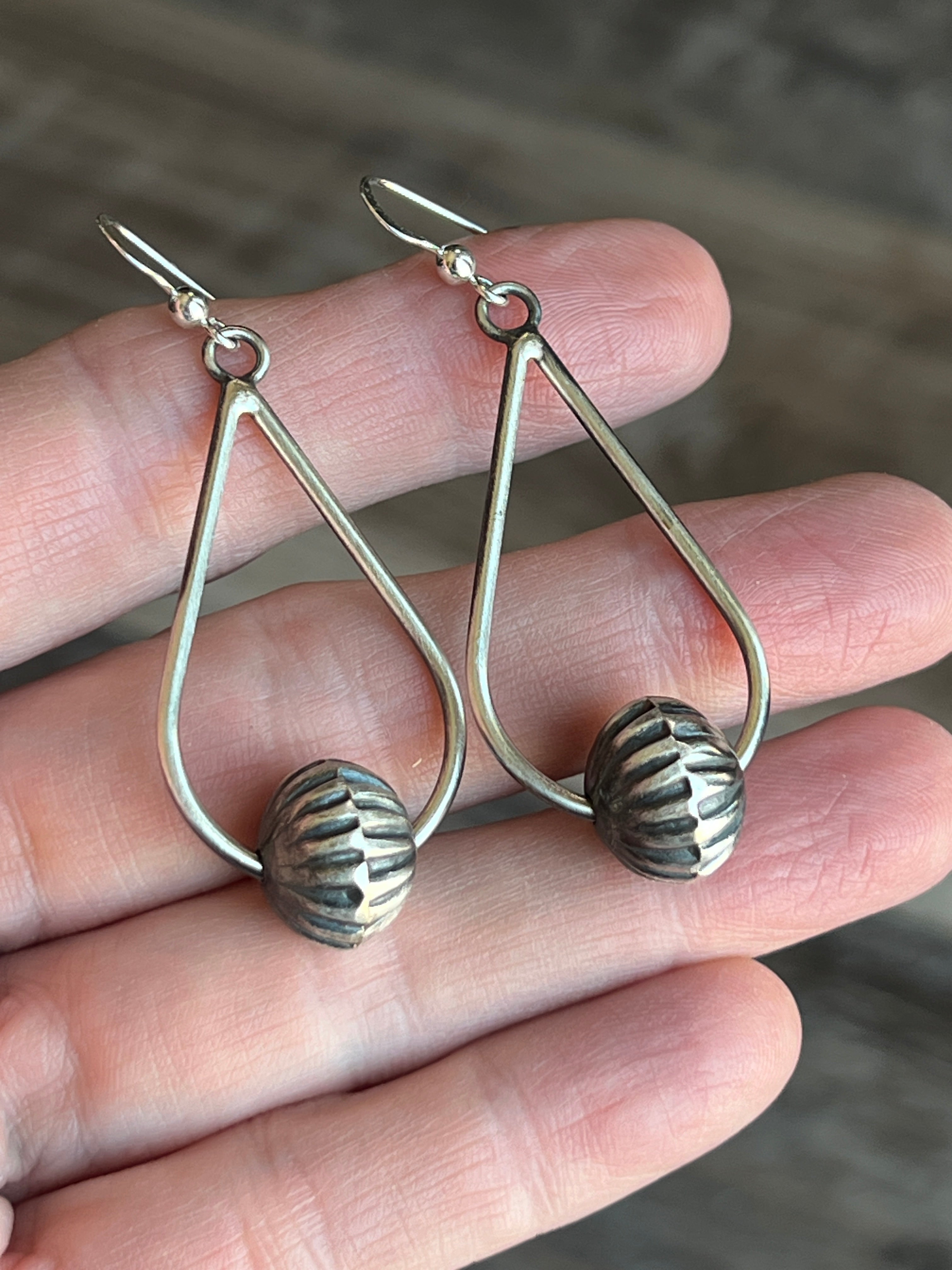 Sterling Silver Handcrafted Bead Drop Dangle Earrings by Preston Haley