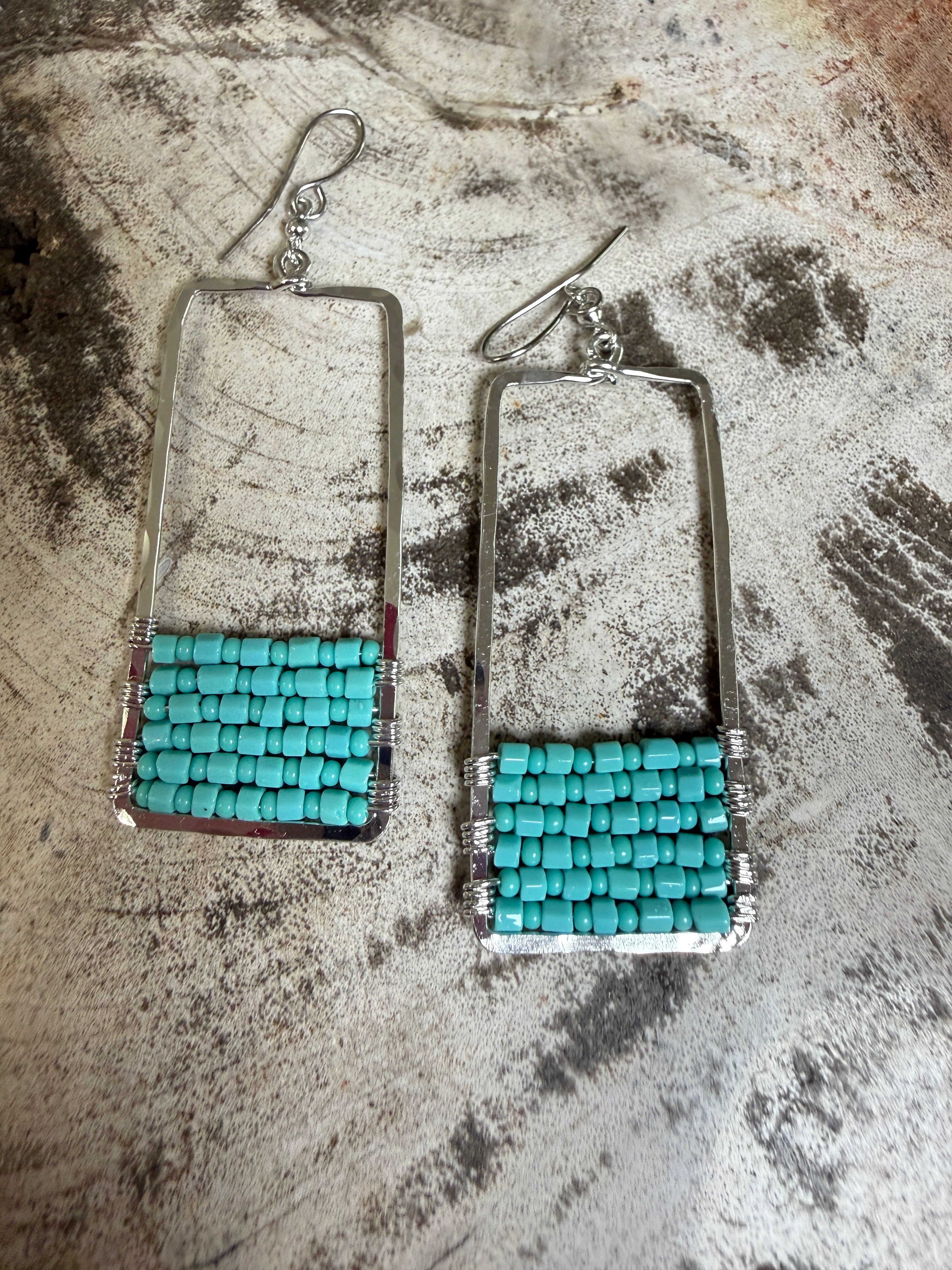 “The Golden Collection” Wanderlust Handmade Turquoise Beaded Earrings