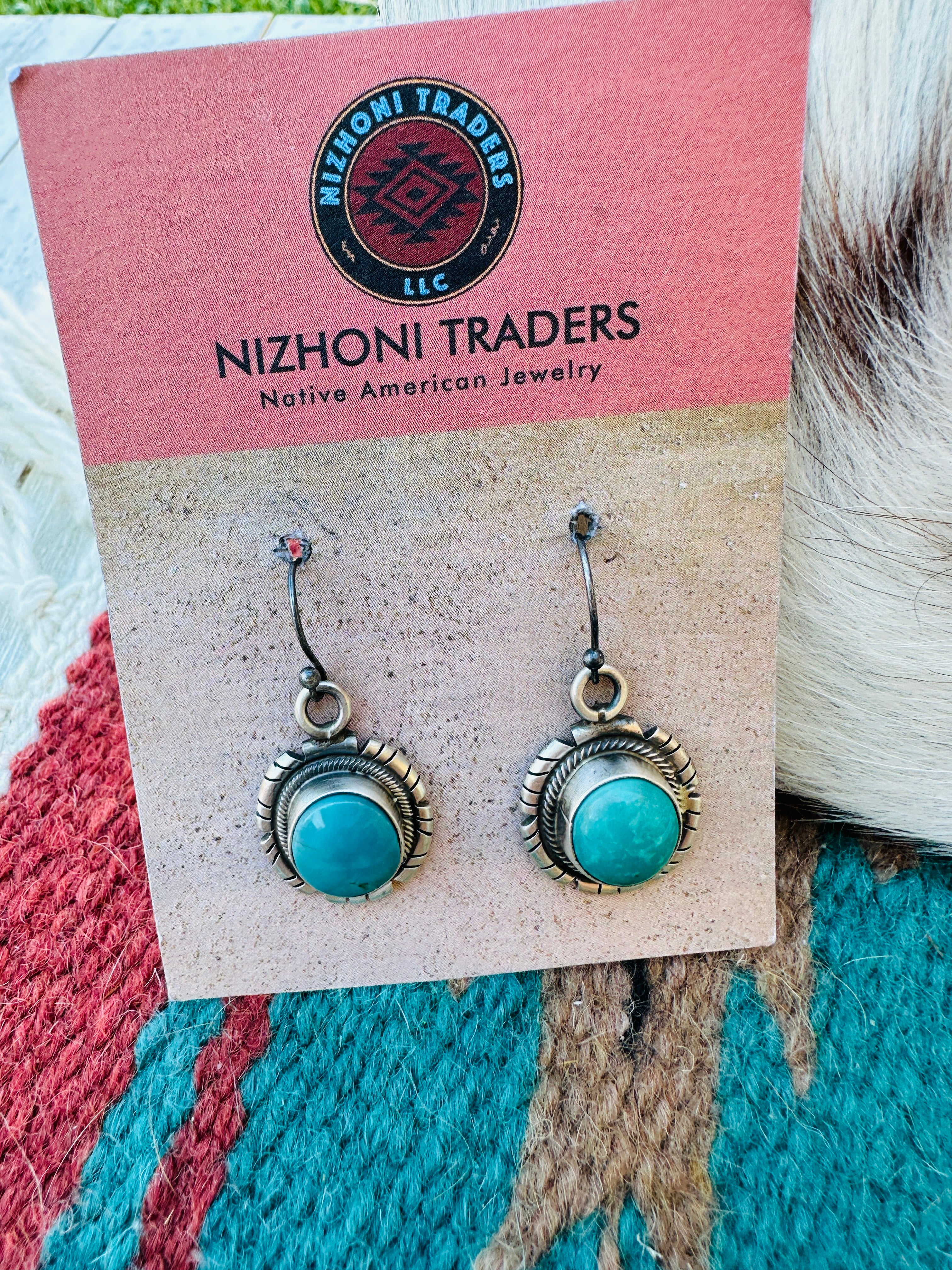 Handcrafted Turquoise & Sterling Silver Necklace and Earring Set