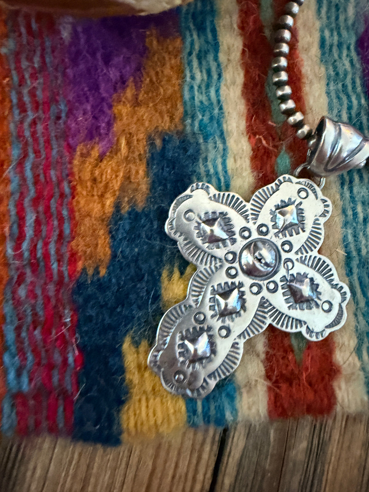 Handcrafted Sterling Silver Cross Pendant by Benson Shorty