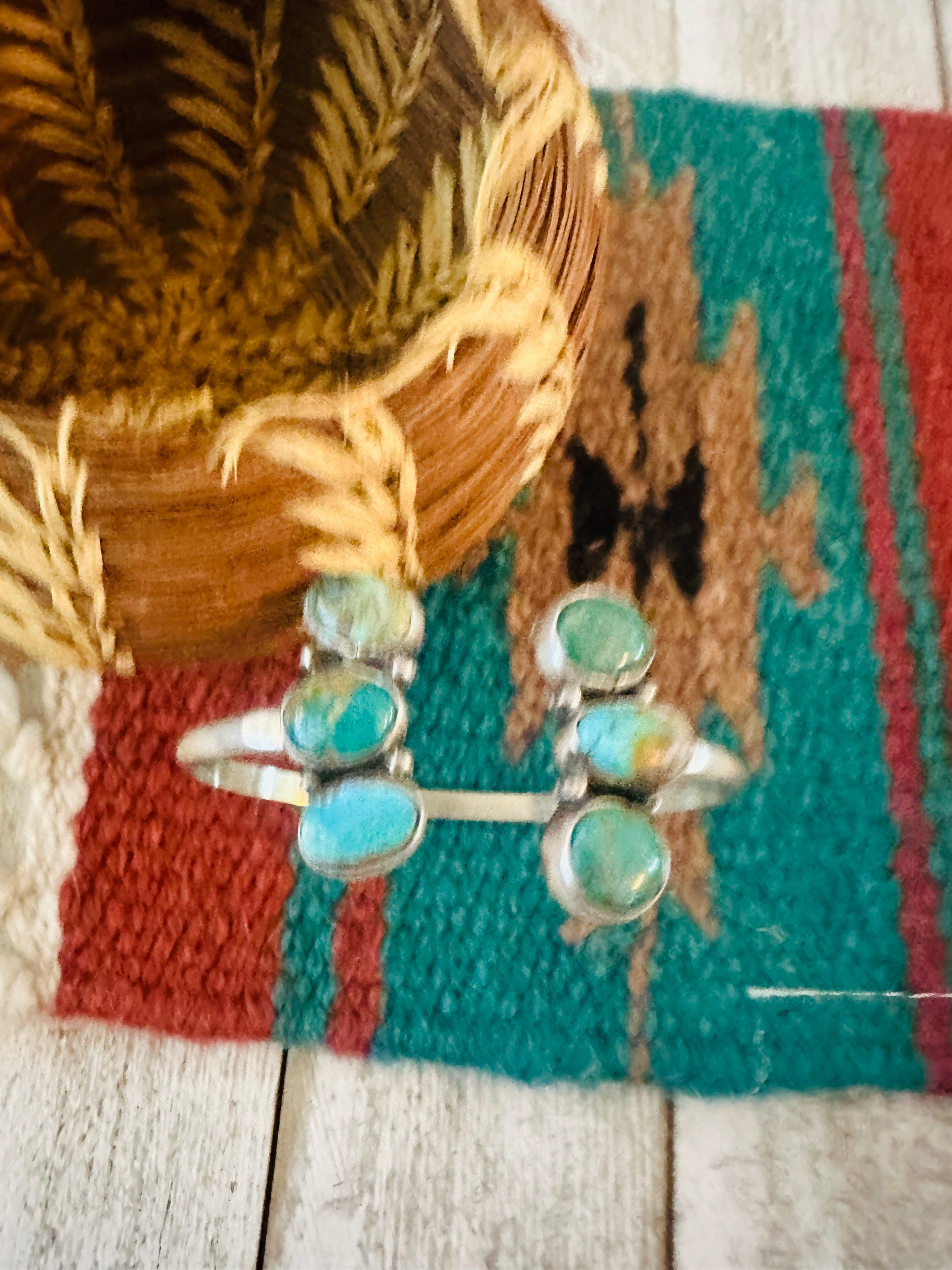 Handcrafted Turquoise & Sterling Silver Floating Cuff Bracelet