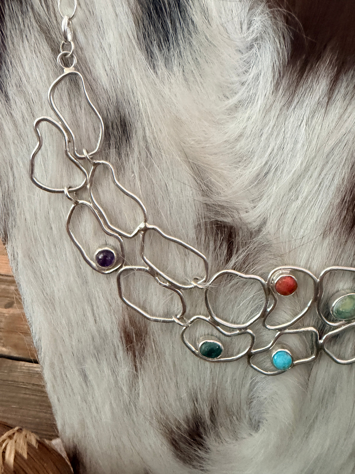 Handcrafted Multi Stone & Sterling Silver Necklace